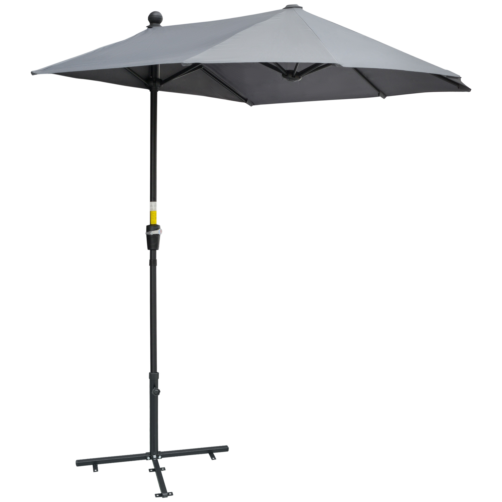 2 x 2 m Sonnenschirm Halbrundschirm Balkonschirm mit Halterung wasserabweisend für Garten Terrassen Höfe 100% Polyester Dunkelgrau