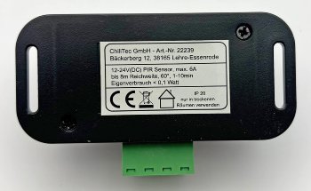 Bewegungsmelder 12-24V=, 6A / IP20, bis 8m Reichweite, 60°, 1-10min