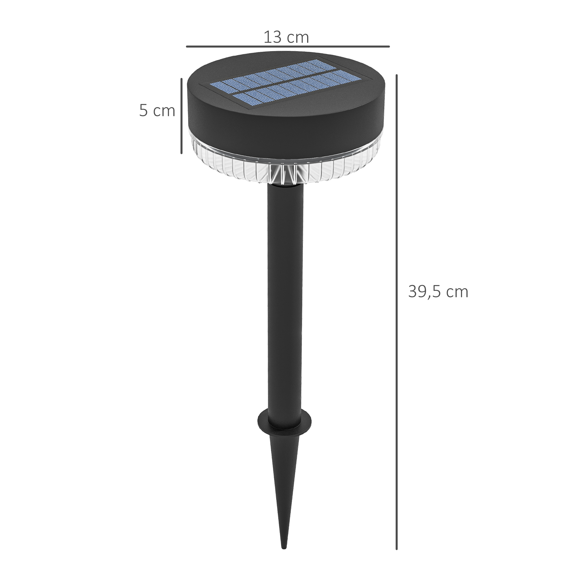 Solar Gartenleuchten, wasserdicht, Warmweiß LED, 10-12h Betriebszeit, Schwarz