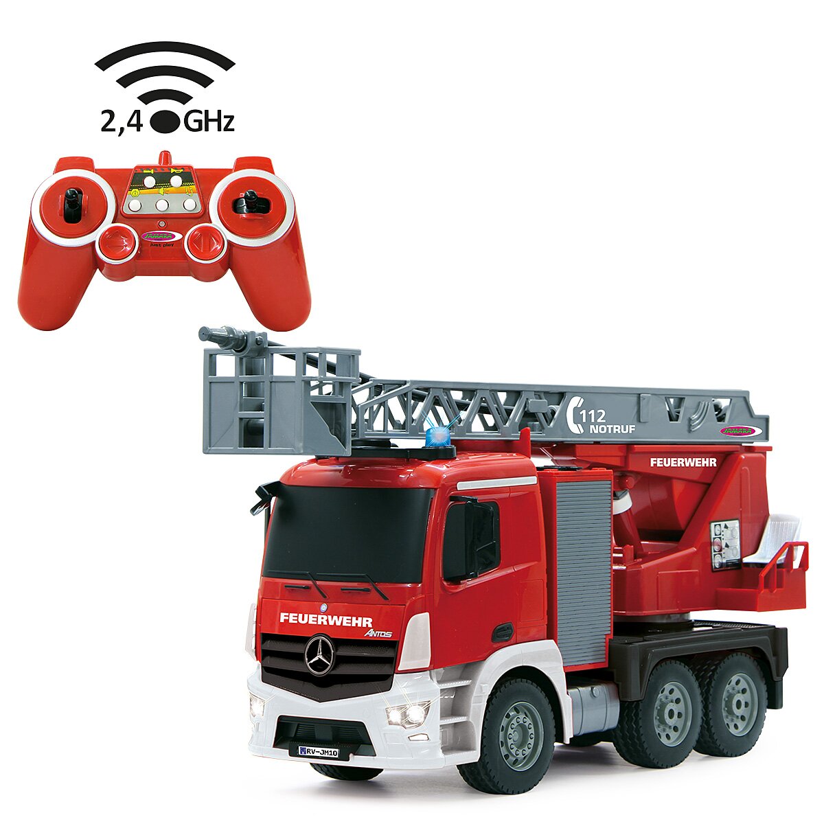 Feuerwehr Drehleiter Mercedes-Benz Antos 1:20 2,4GHz mit Spritzfunktion Feuerwehr Drehleiter Mercedes-Benz Antos 1:20 2,4GHz mit Spritzfunktion