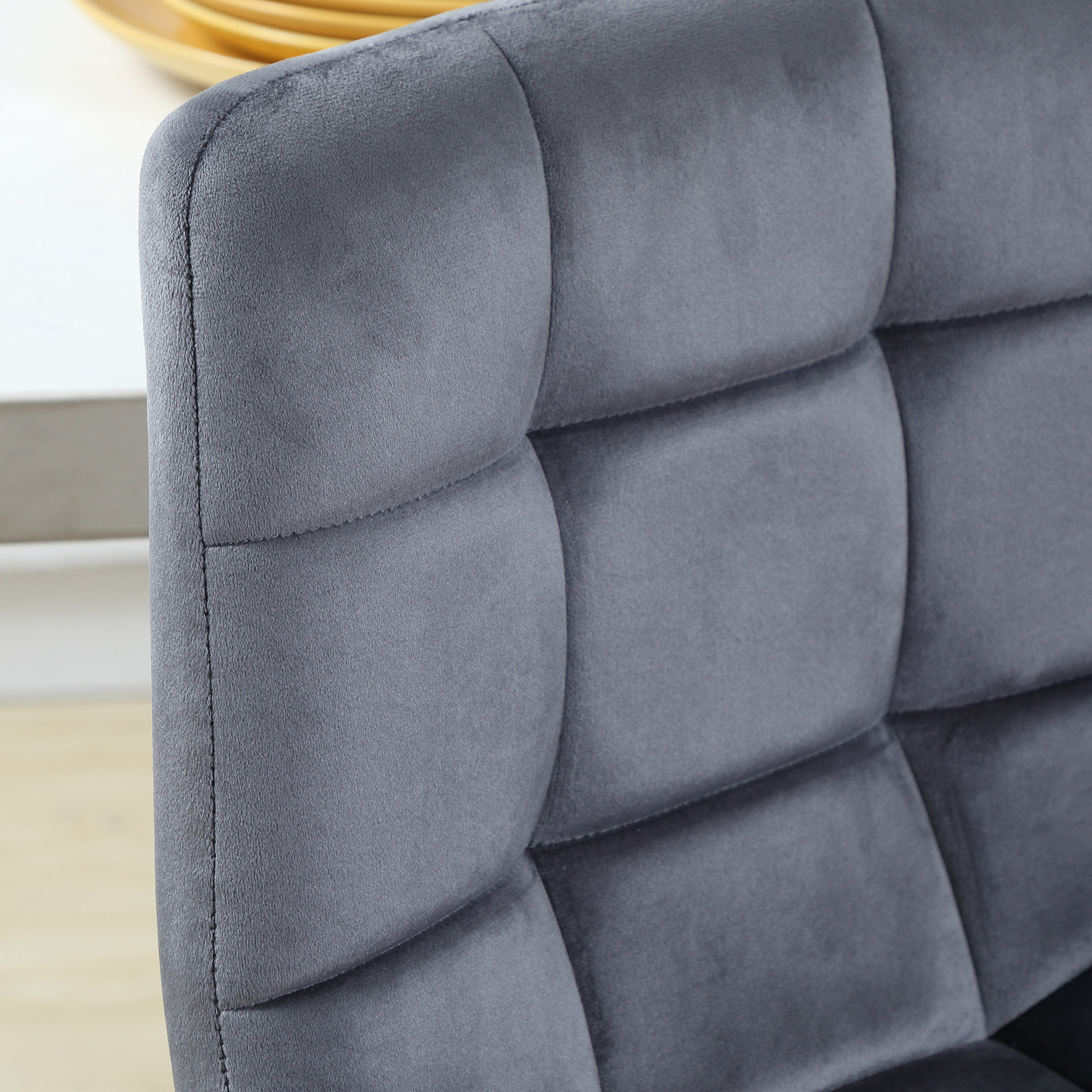 2er-Set Barhocker mit Fußstütze im Retrodesign 42 cm x 55 cm x 103 cm Grau