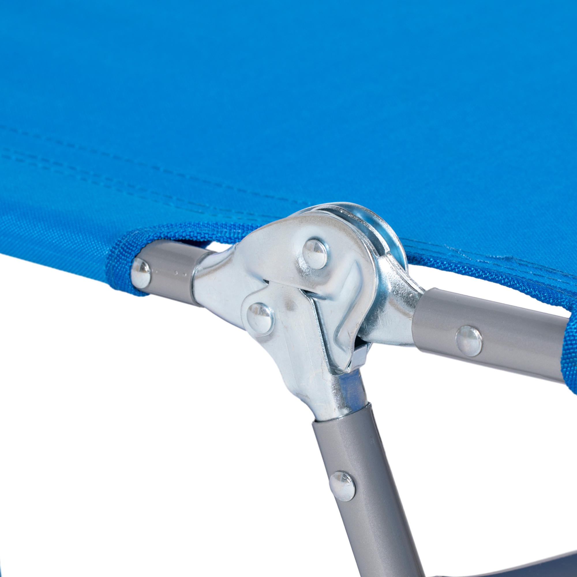 Gartenliege, Liegestuhl mit gepolsterter Gesichtsöffnung, Massage-Liege für draußen, Seitentasche, Stoff, Metall, Blau
