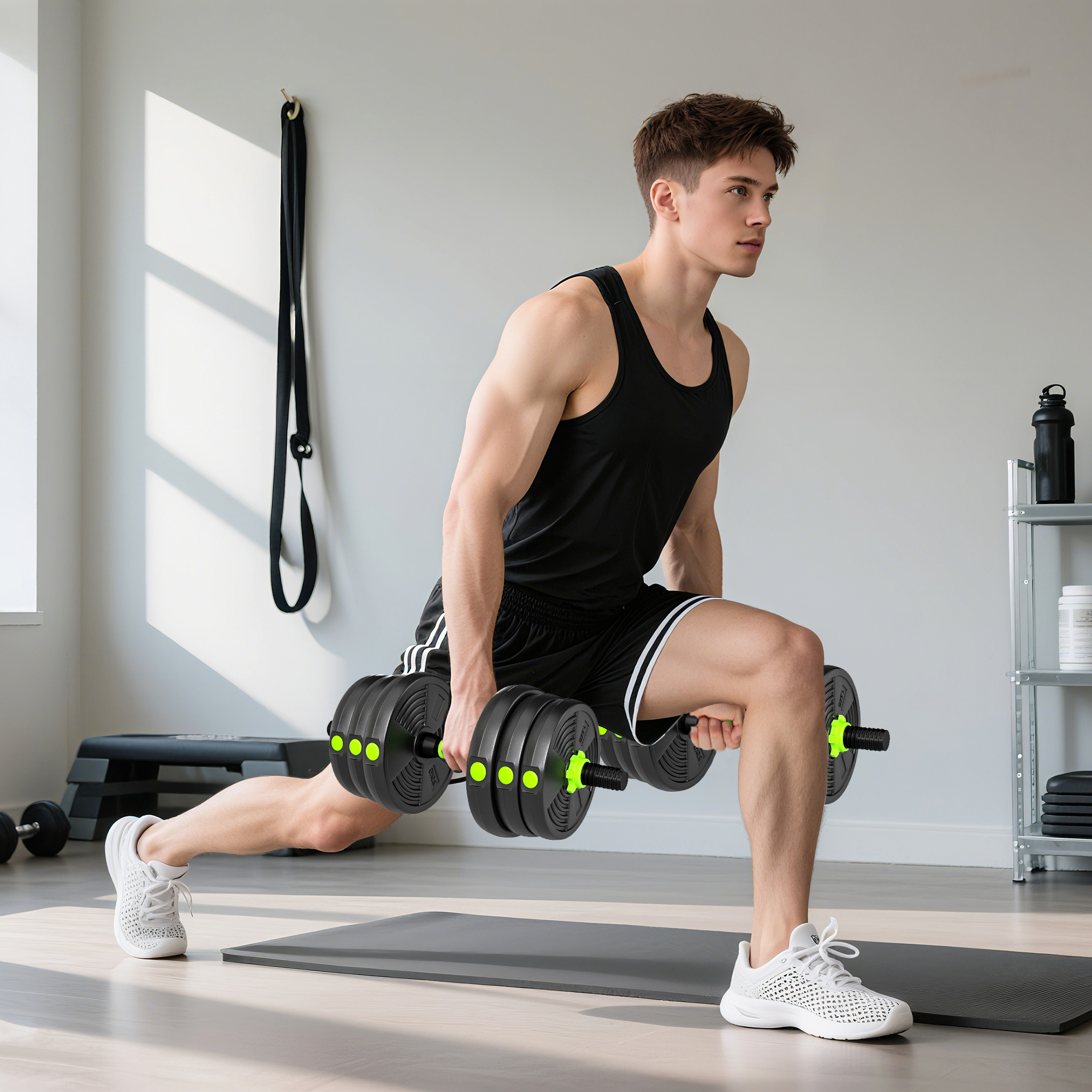 Hantelset verstellbar 20 KG Kurzhantel Set Kurzhanteln Langhanteln Hanteln Set für Krafttraining