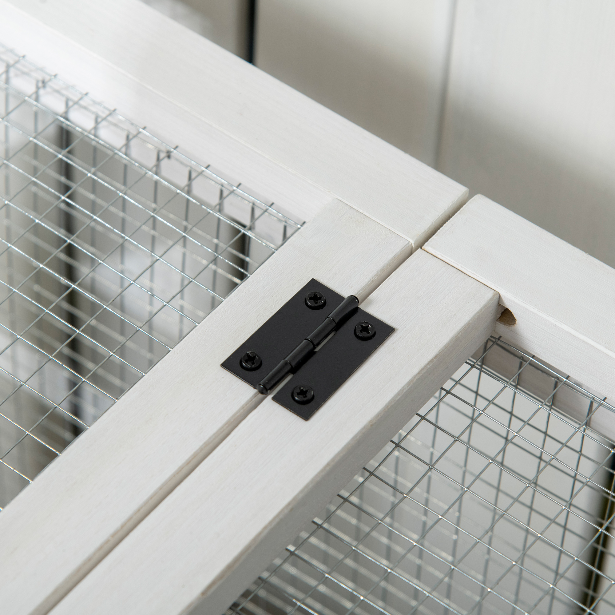 Kleintierstall für Zwergkaninchen, Meerschweinchen, mit Rädern, 108 x 58 x 73,5 cm, Grau