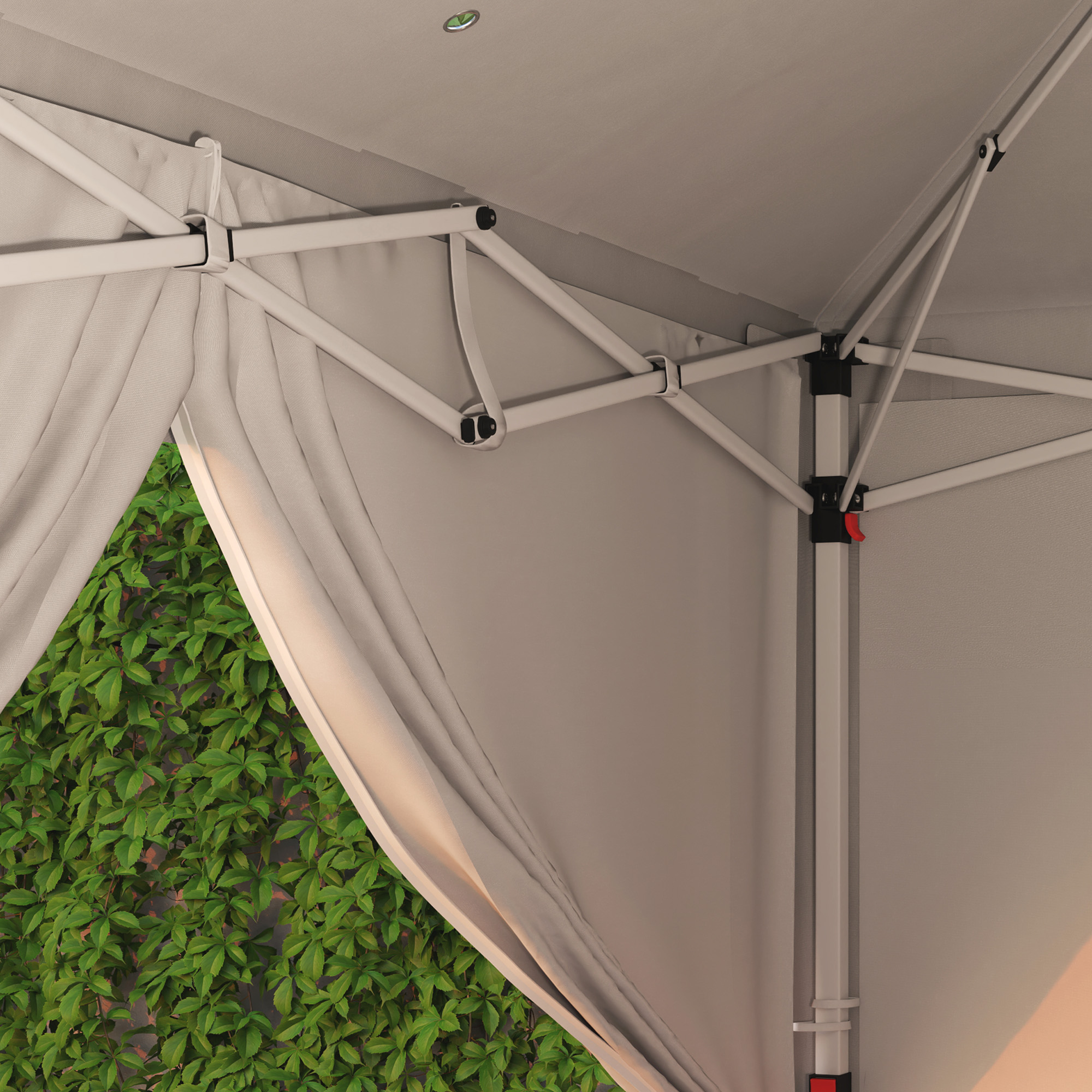 Pavillon ca. 6x3m Stabil Winterfest Pop-up Faltpavillon mit Fenster Reißverschlusstür Seitenteilen UV Schutz