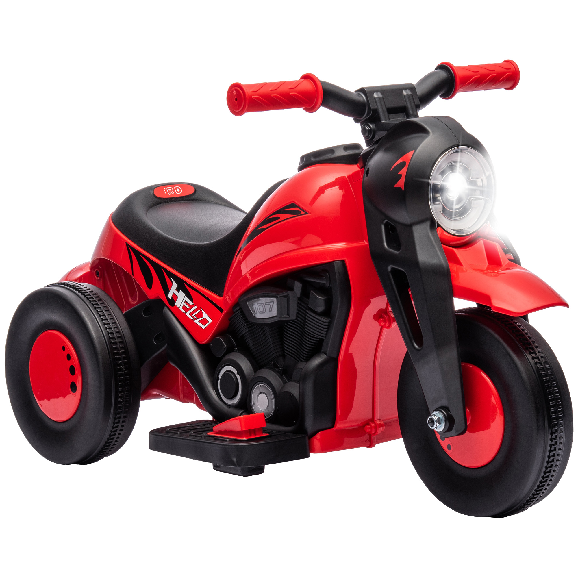 Elektro Kindermotorrad, 6V Kindermotorrad mit Musik, Blasen 2,5-3 km/h, für 2-5 Jahre Kinder