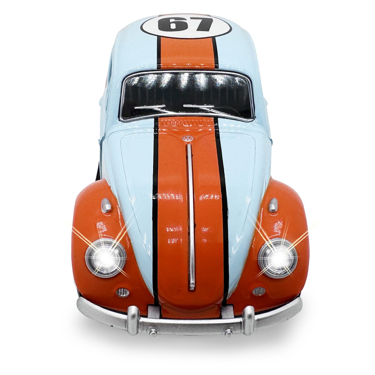 Volkwagen Classical Beetle 1967 Diecast 1:28 hellblau inkl. Knopfzellen