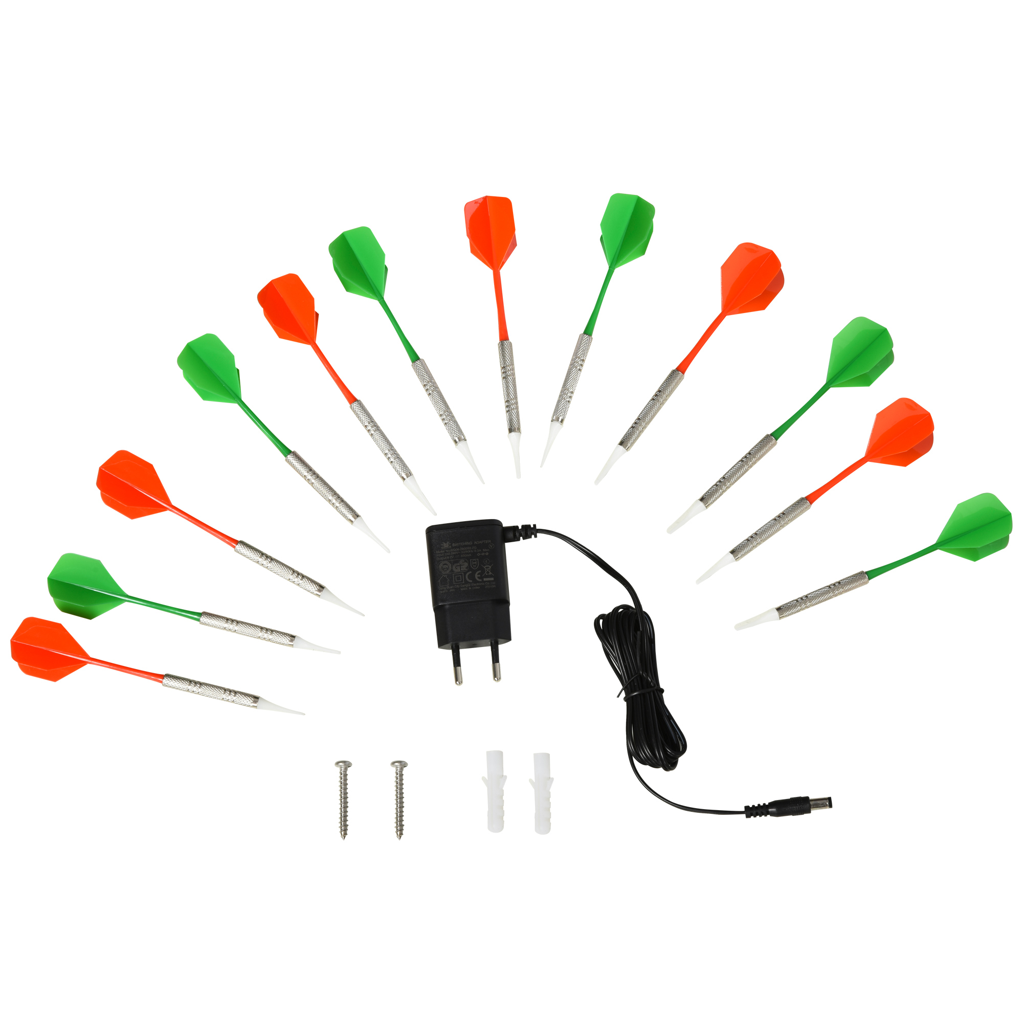 elektronische Dartscheibe Dartboard mit Sprachansagen Englische Stimme LED-Anzeigen 12 Darts 27 Spiele 216 Varianten Dartautomat mit Türen Dartscheibe Set für bis zu 8 Spieler