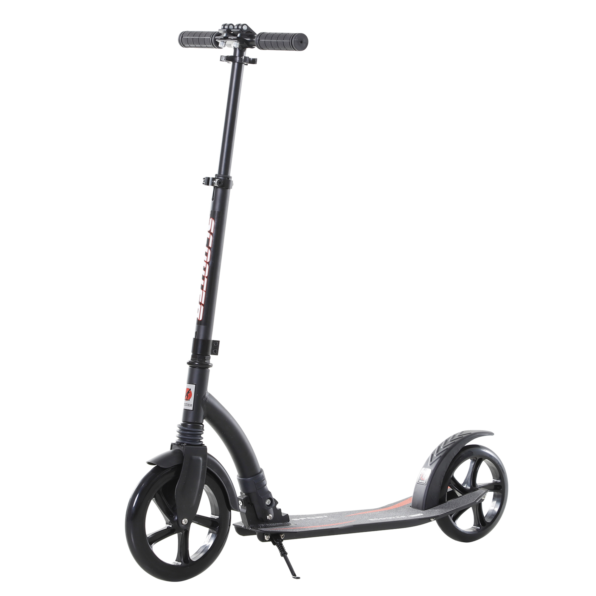 Roller Tretroller Kickscooter Klapproller, klappbar, Stoßdämpfer, ab 14 Jahren, Schwarz