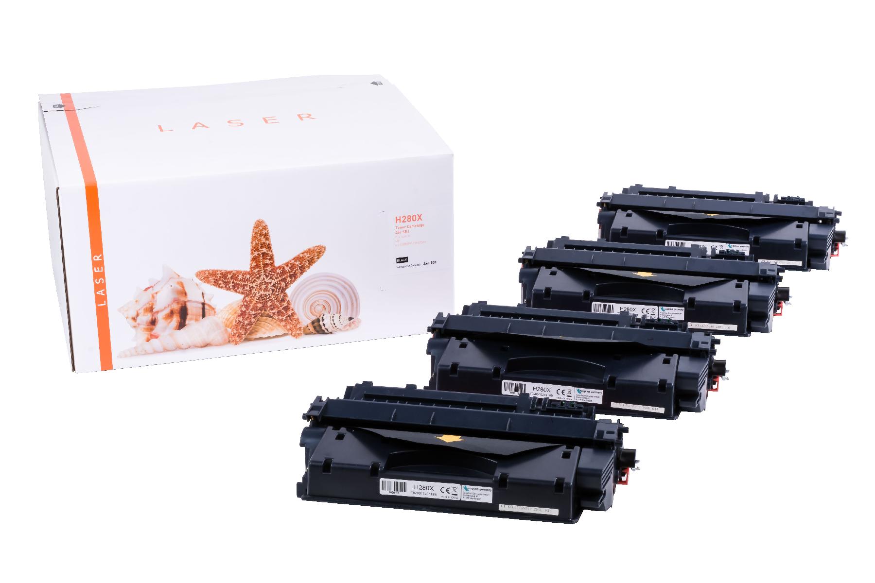 4er Set CF280X alternativ Toner schwarz für HP / CF280X / 80X / 4x6.900 Seiten 4er Set CF280X alternativ Toner schwarz für HP / CF280X / 80X / 4x6.900 Seiten