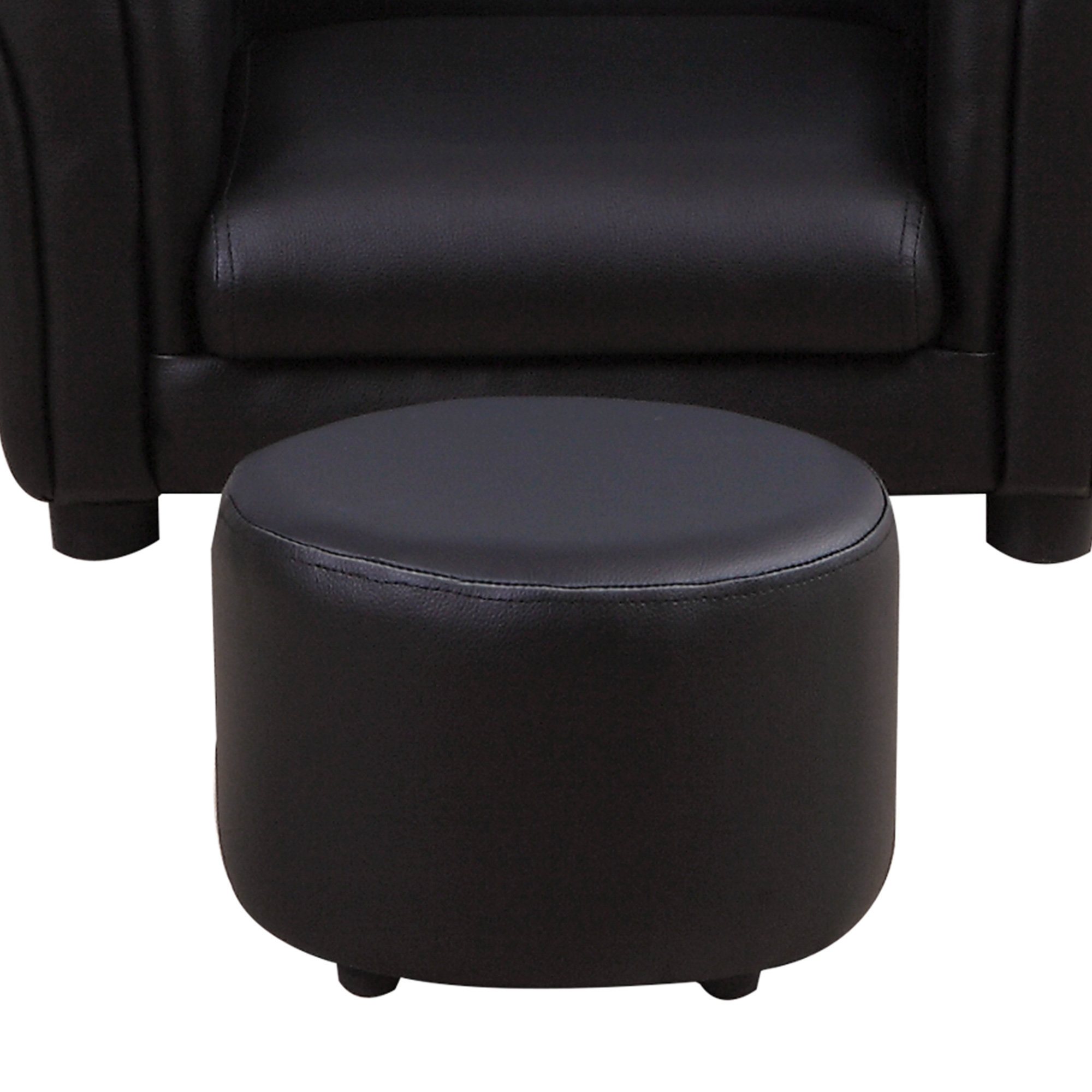 Kindersessel mit Fußhocker Kindercouch Kindersofa Minisofa für 1,5-3 Jahre Kinder Kindermöbel Holz Schwarz 54 x 42 x 41 cm