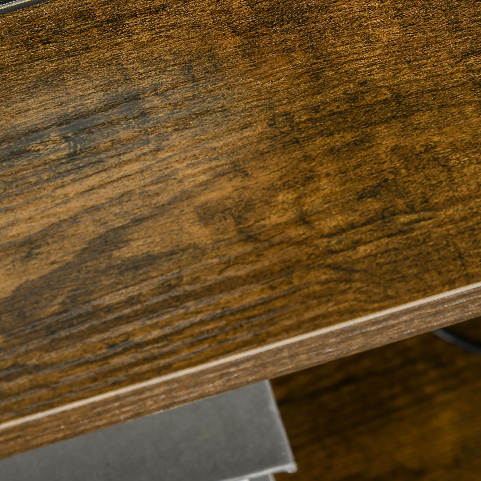 Wohnzimmerschrank, Beistellschrank, Stoffschubladen, MDF, Stahlrahmen, Braun