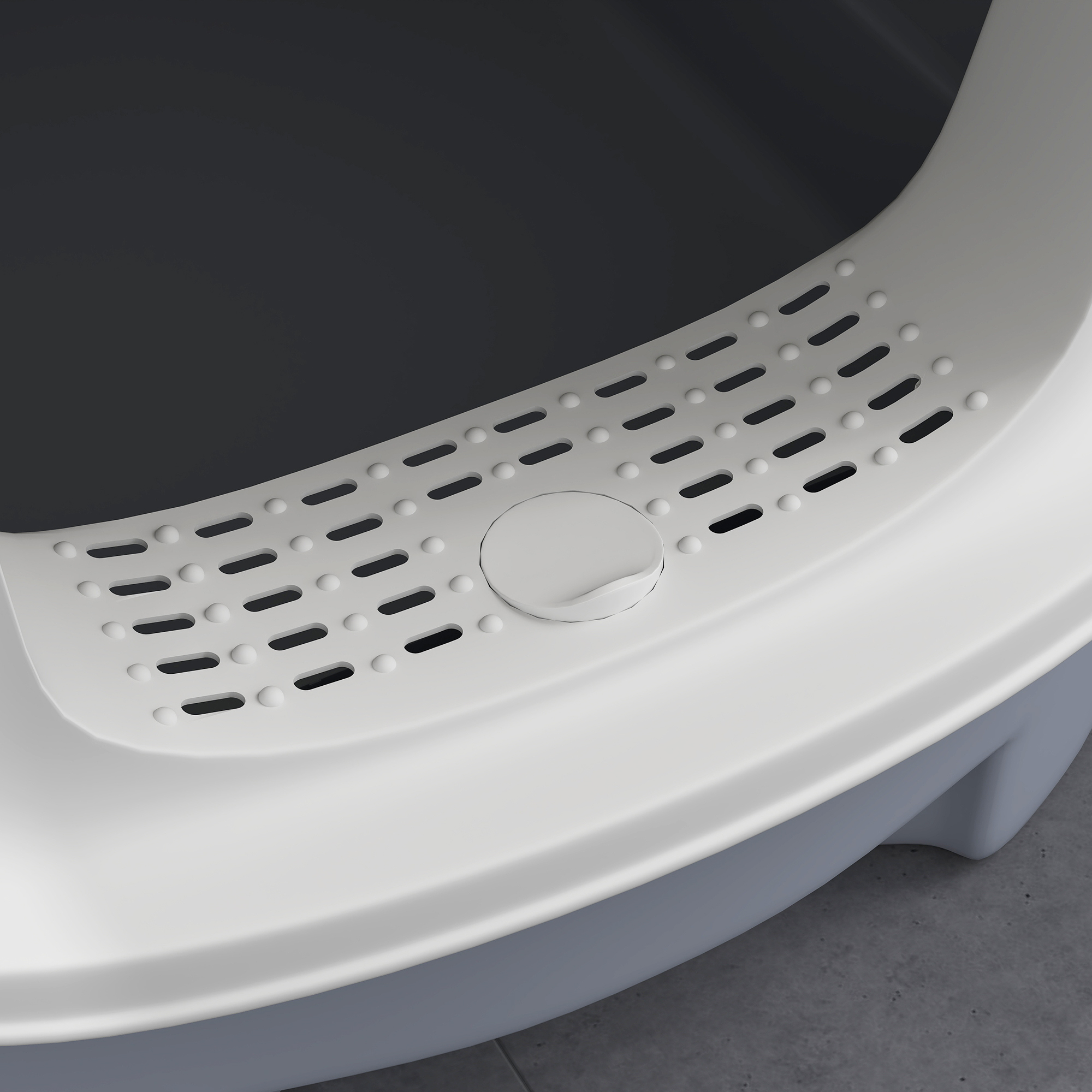 Katzenklo mit Deckel Obenliegender Eingang Schaufel ausziehbares Tablett für Katzen bis 4,5 kg, 40,5x52,5x42,5 cm Grau