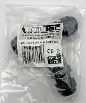 Kabelverbinder T-Form, IP68, 450V/32A / Schraubanschluss, für Kabel Ø 8-12mm