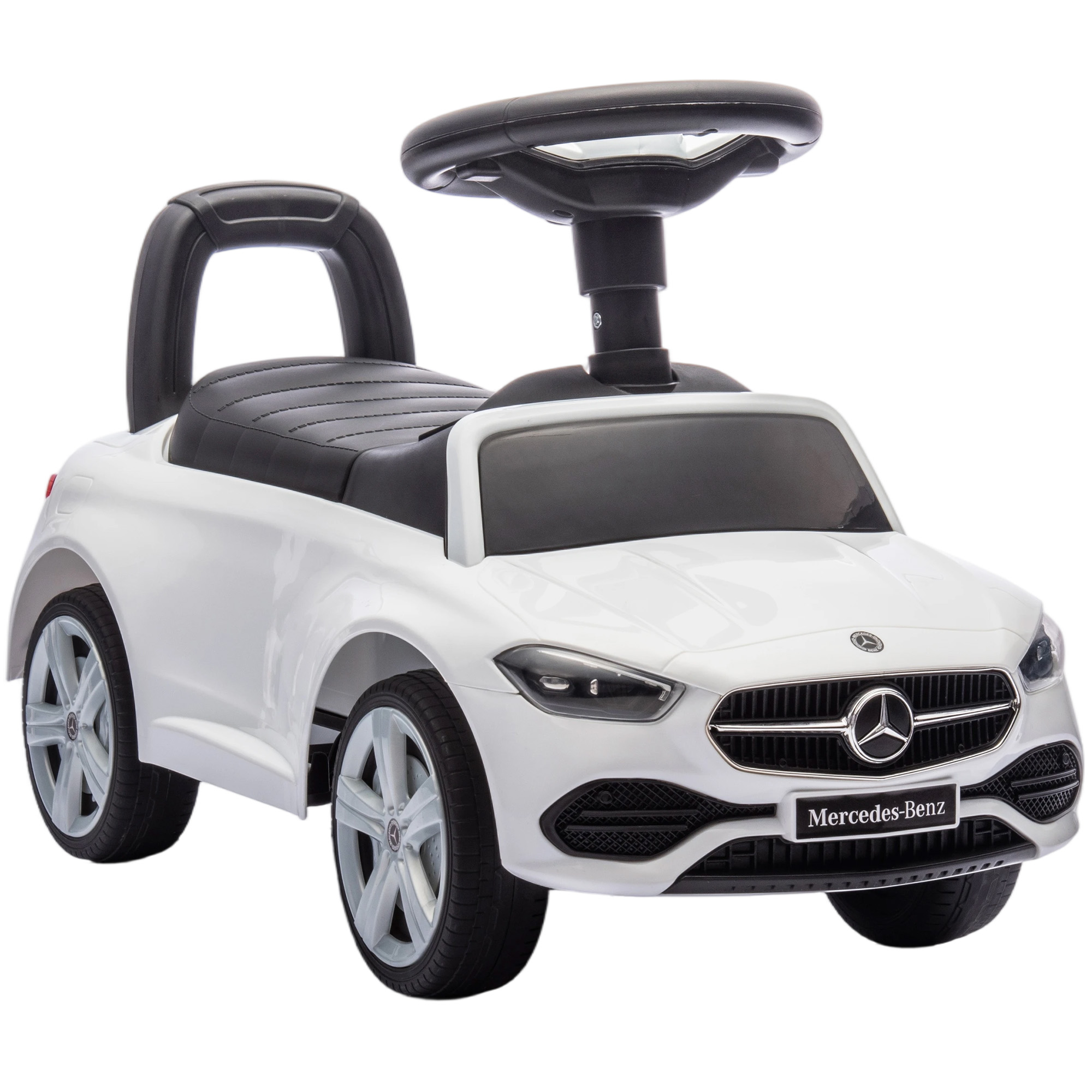 Mercedes-Benz C-Class Rutschauto mit Hupe, Motorgeräuschen, Stauraum, für Kinder 18-36 Monate, Weiß