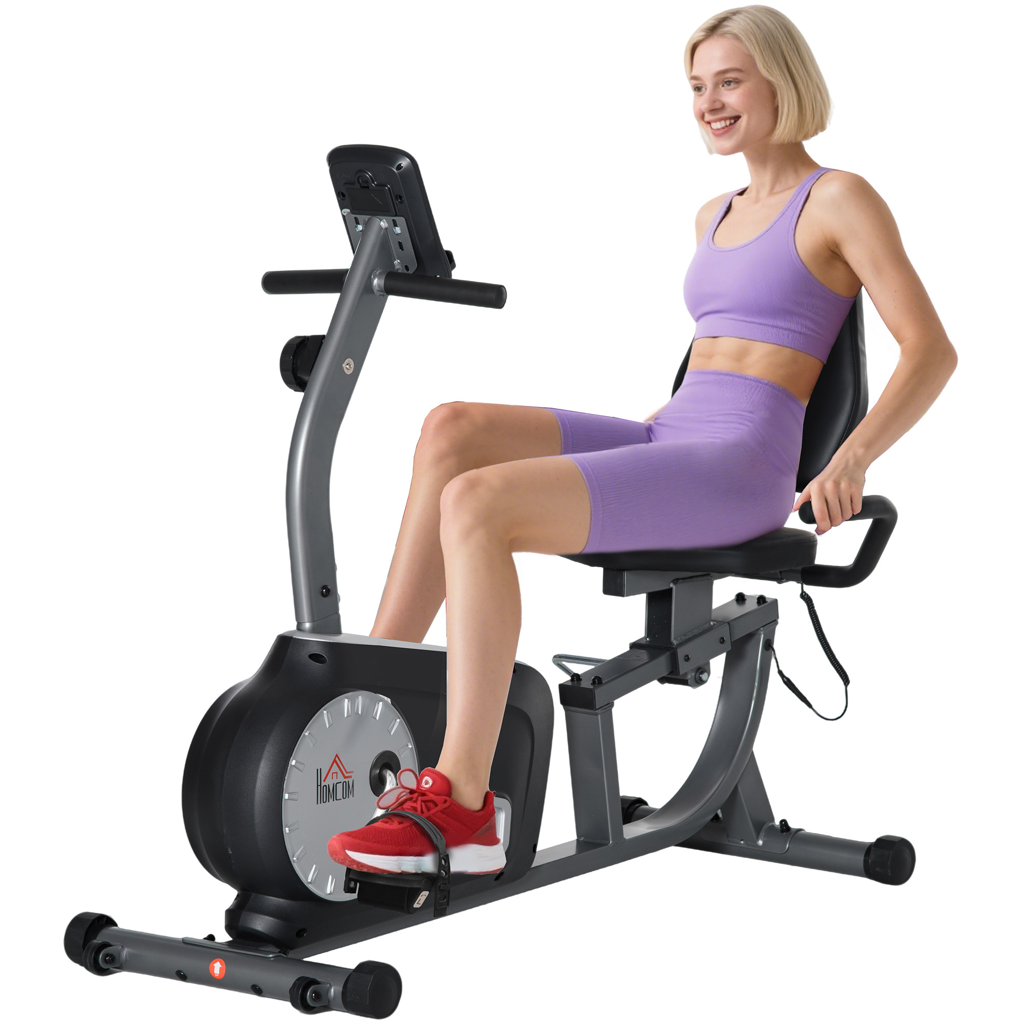 Radtrainer mit 8-stufigem Widerstand 122-137 x 62 x 103cm Stahl Grau+Schwarz+Silber
