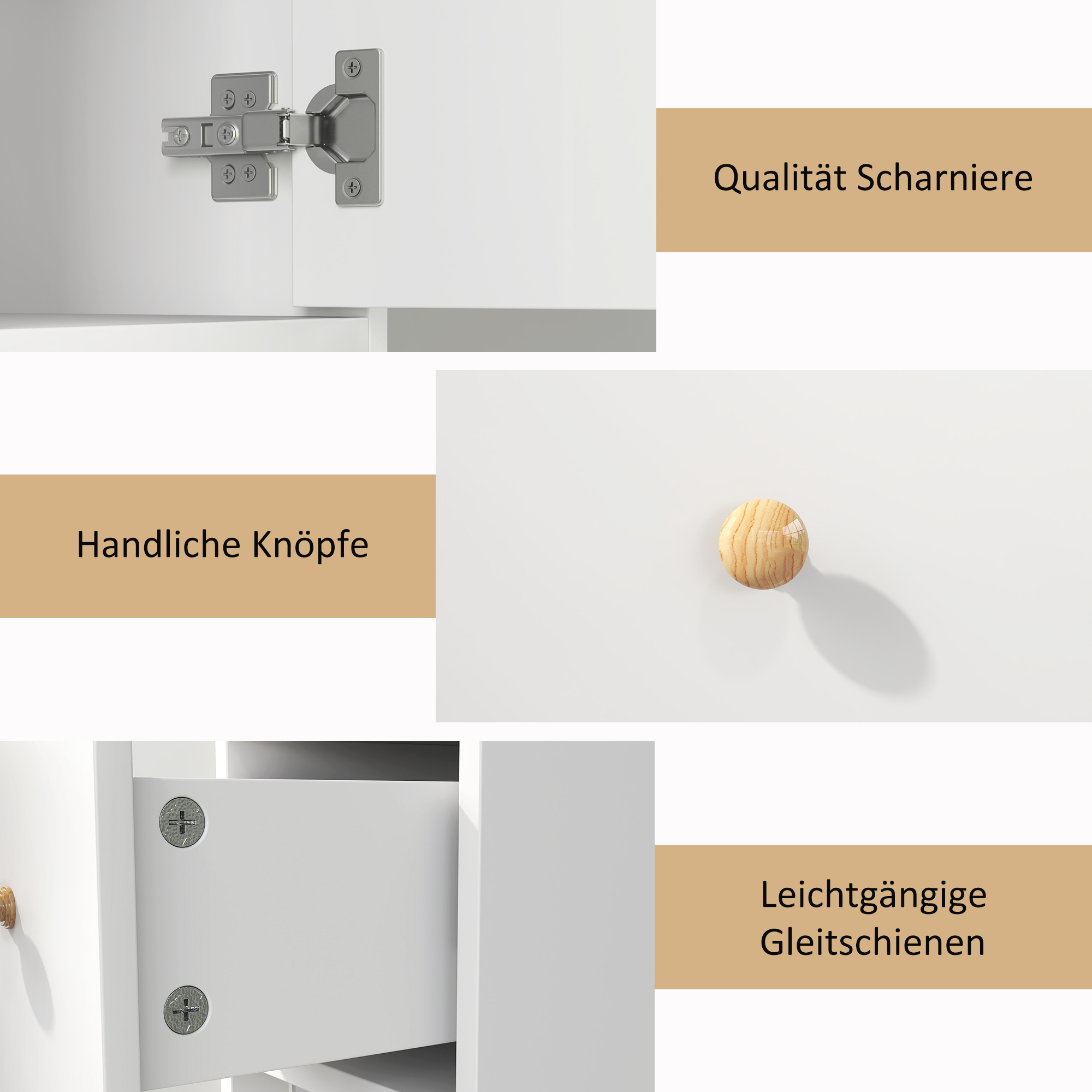 Badezimmerschrank, hoch und schlank, offene und geschlossene Bereiche, Weiß