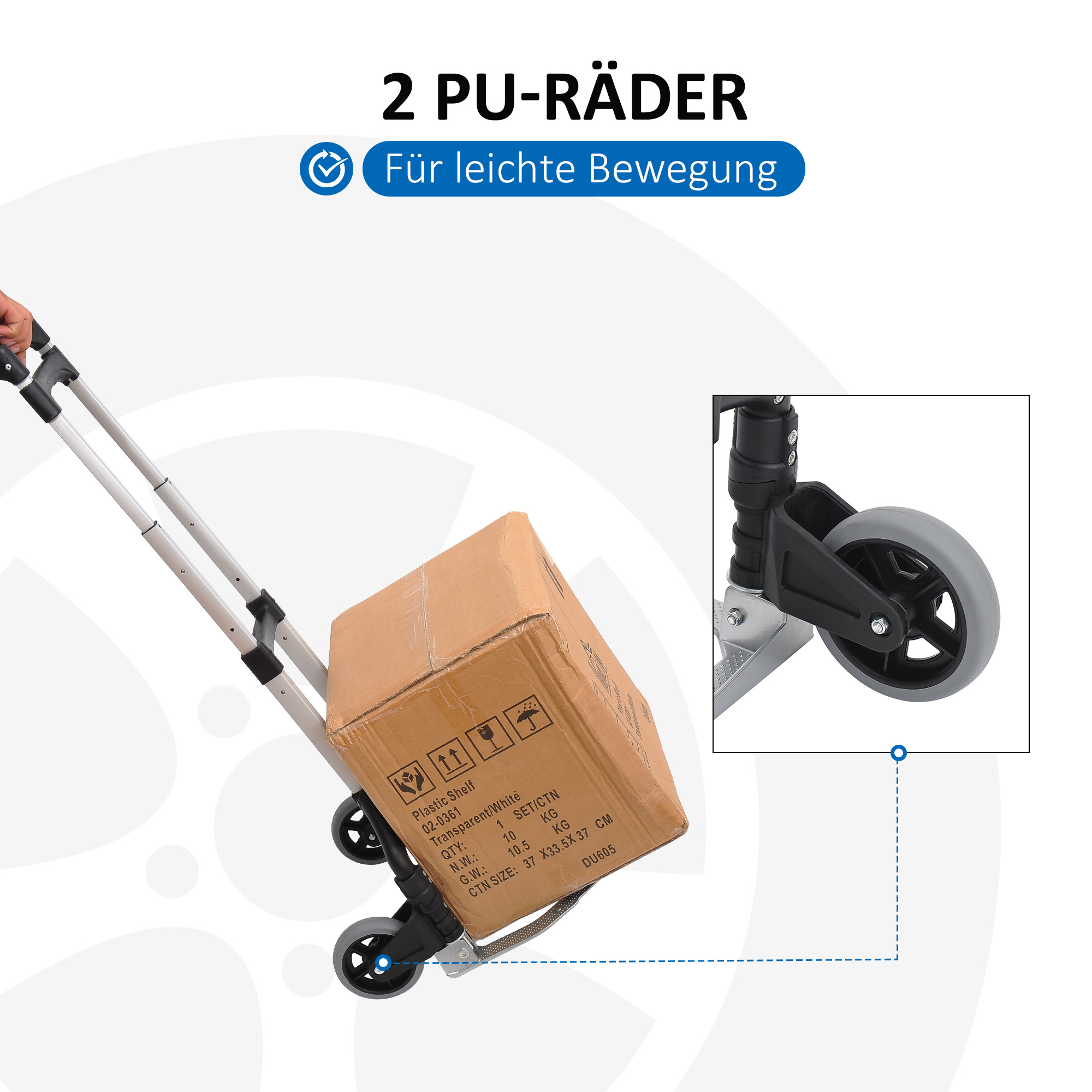 Alu Sackkarre Transportkarre klappbar Handkarre Stapelkarre Aluminium max. 70 kg belastbar