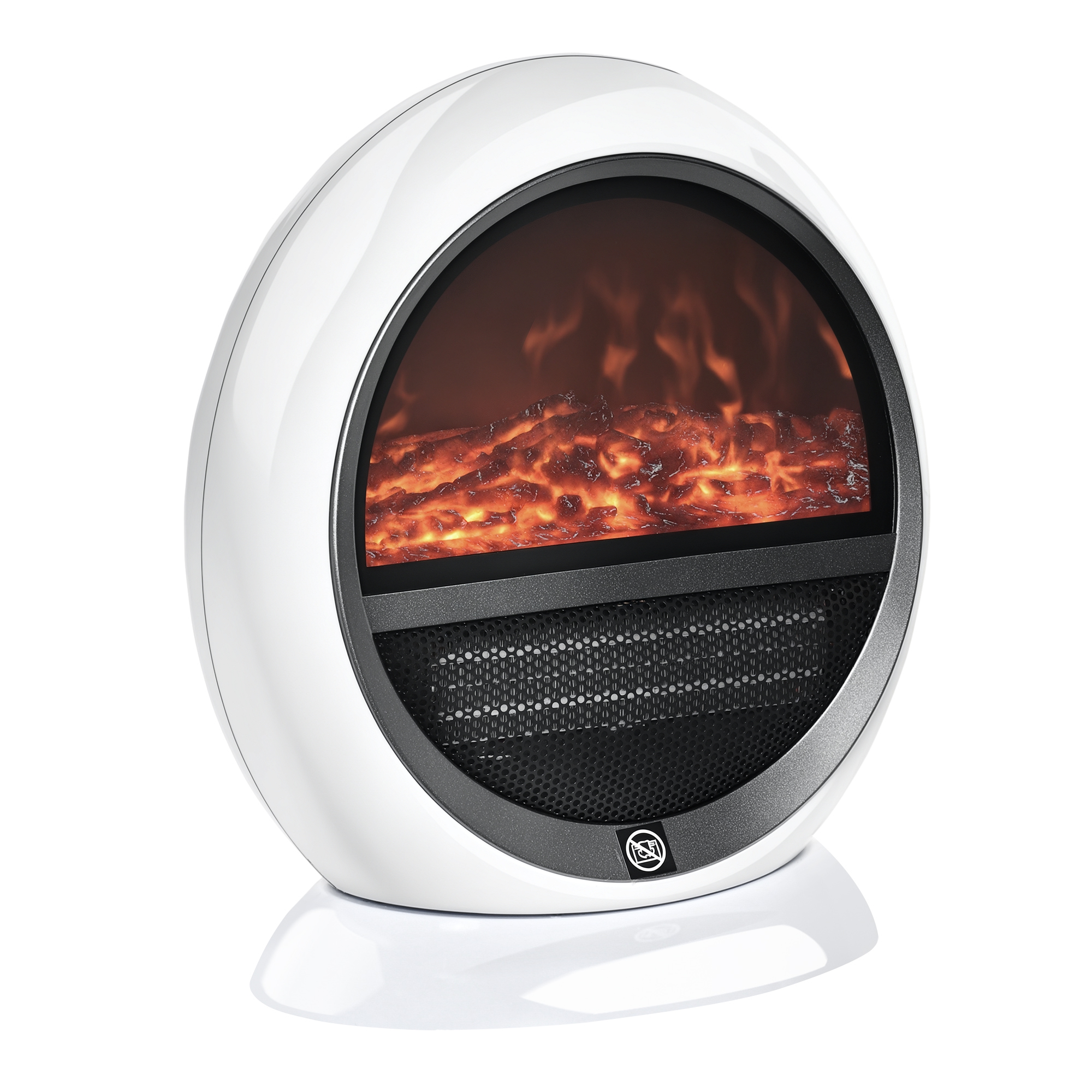 LED Elektrokamin Mini Tisch Standkamin Kaminofen mit Flammeneffekt 1500W ABS-Kunststoff Weiß 30,5 x 18 x 35 cm