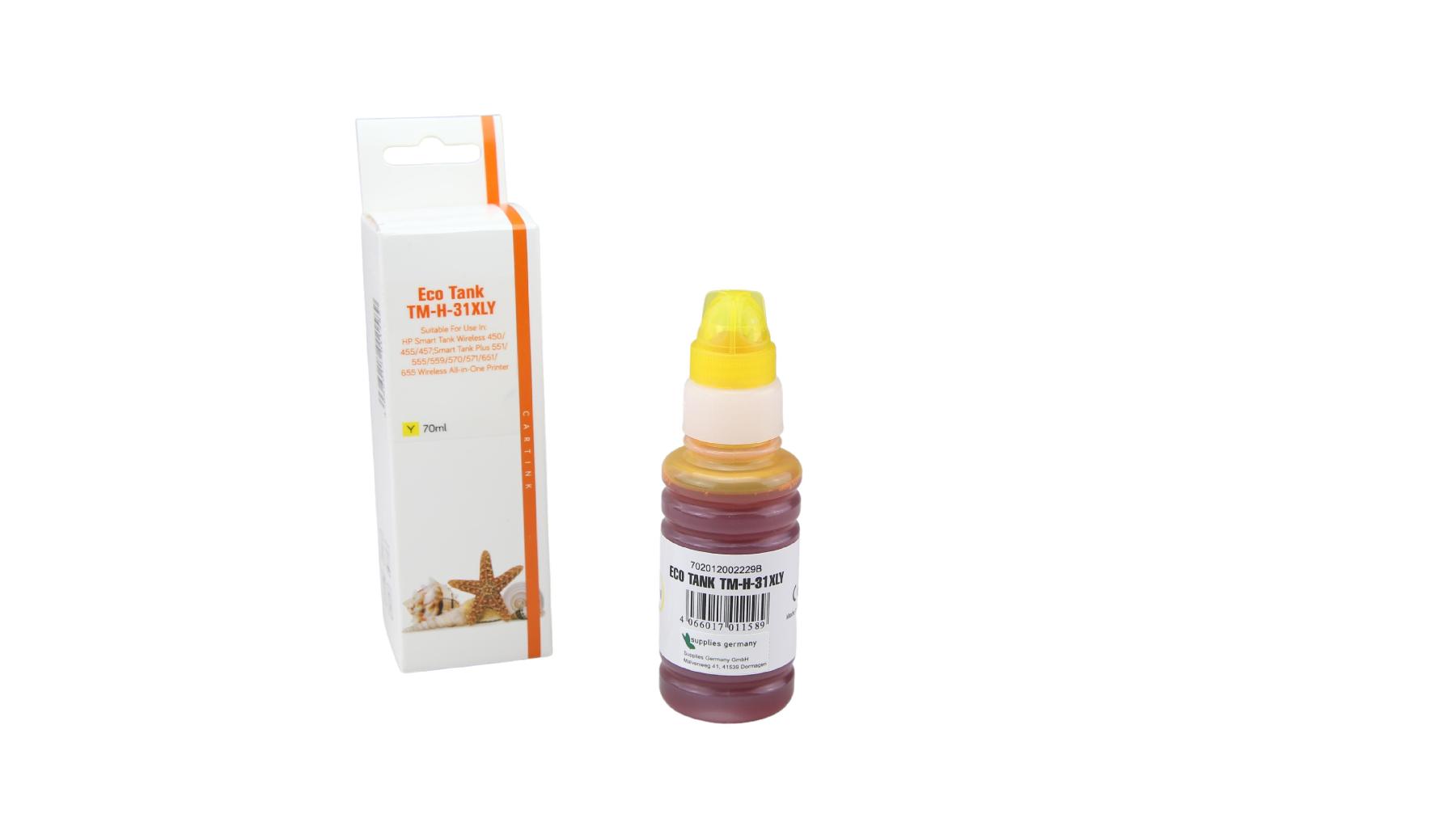31Y Eco Tank Nachfüllflasche gelb für HP / 1VU28A / 70ml