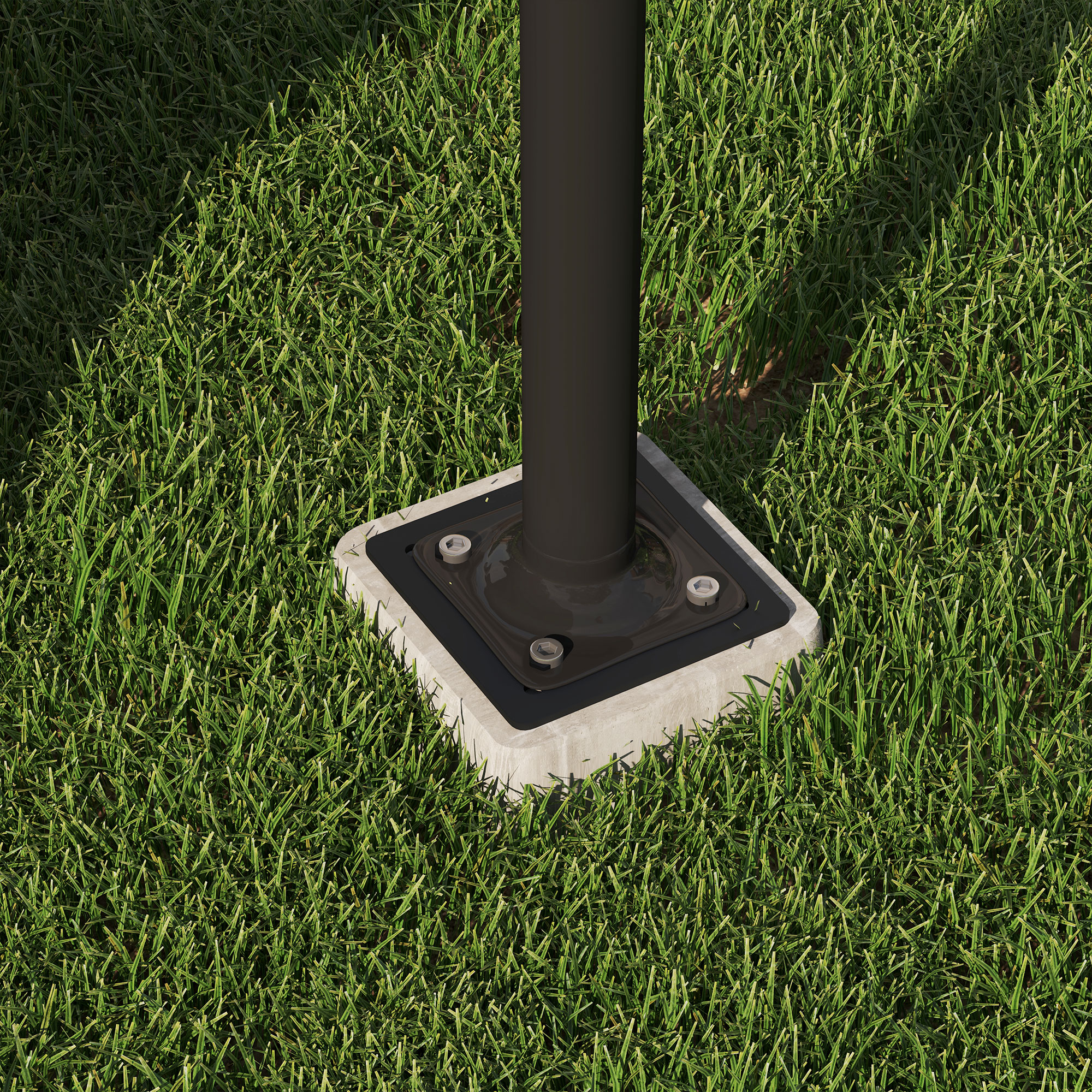 Schirmständer, Sonnenschirmbasis, Bodenhalter für Sonnenschirme, feste Installation, Metall, Dunkelgrau