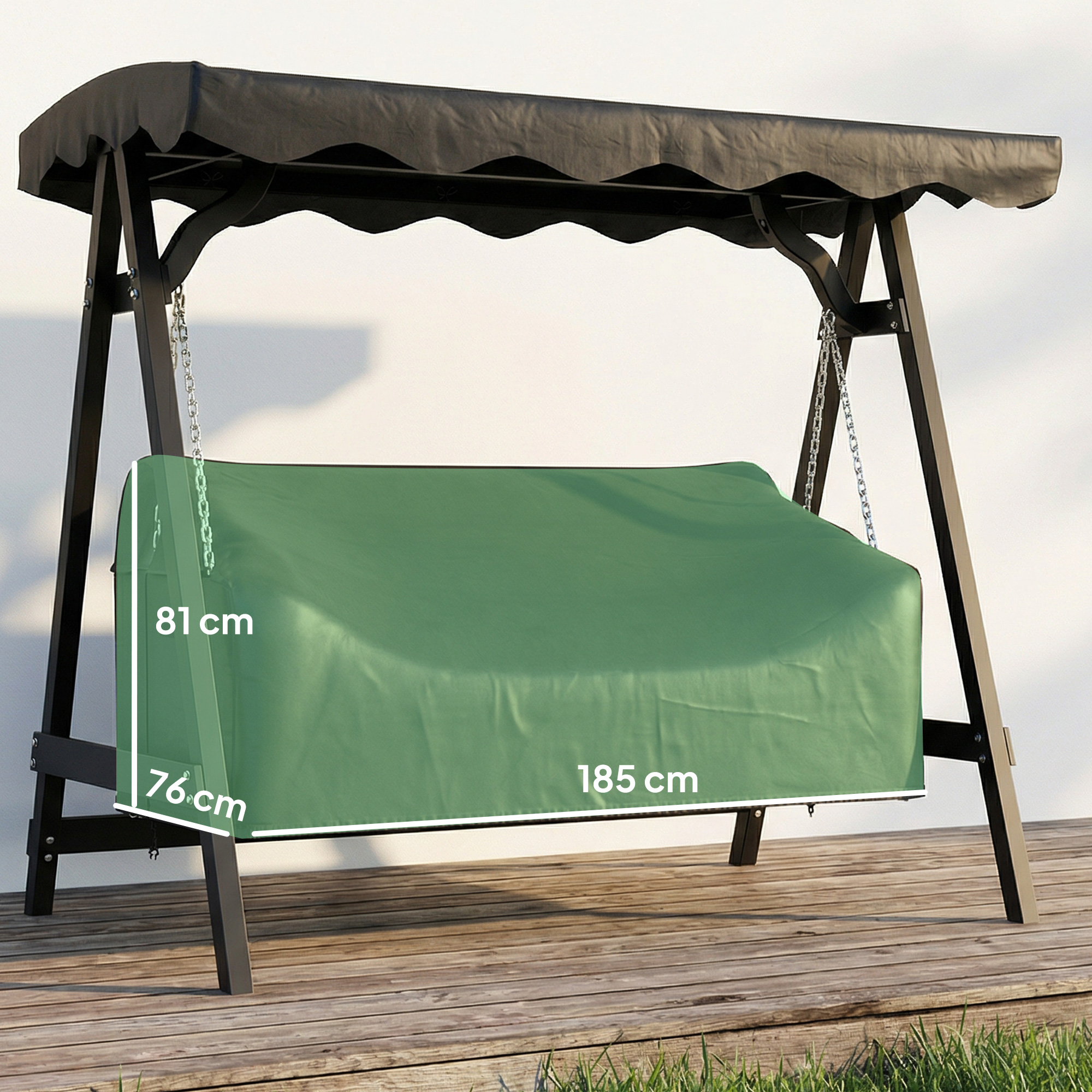 3-Sitzer Gartenschaukel-Abdeckung, wasserdichte Schutzhülle, winddicht und UV-beständig, 420D Oxford-Stoff