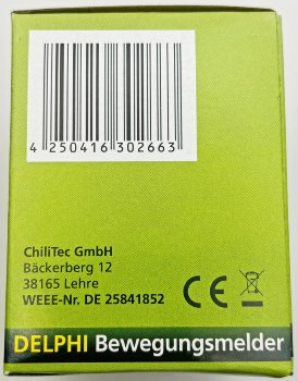 DELPHI Bewegungsmelder 160°, weiß / LED geeignet,  250V~, Unterputz, 3-Draht
