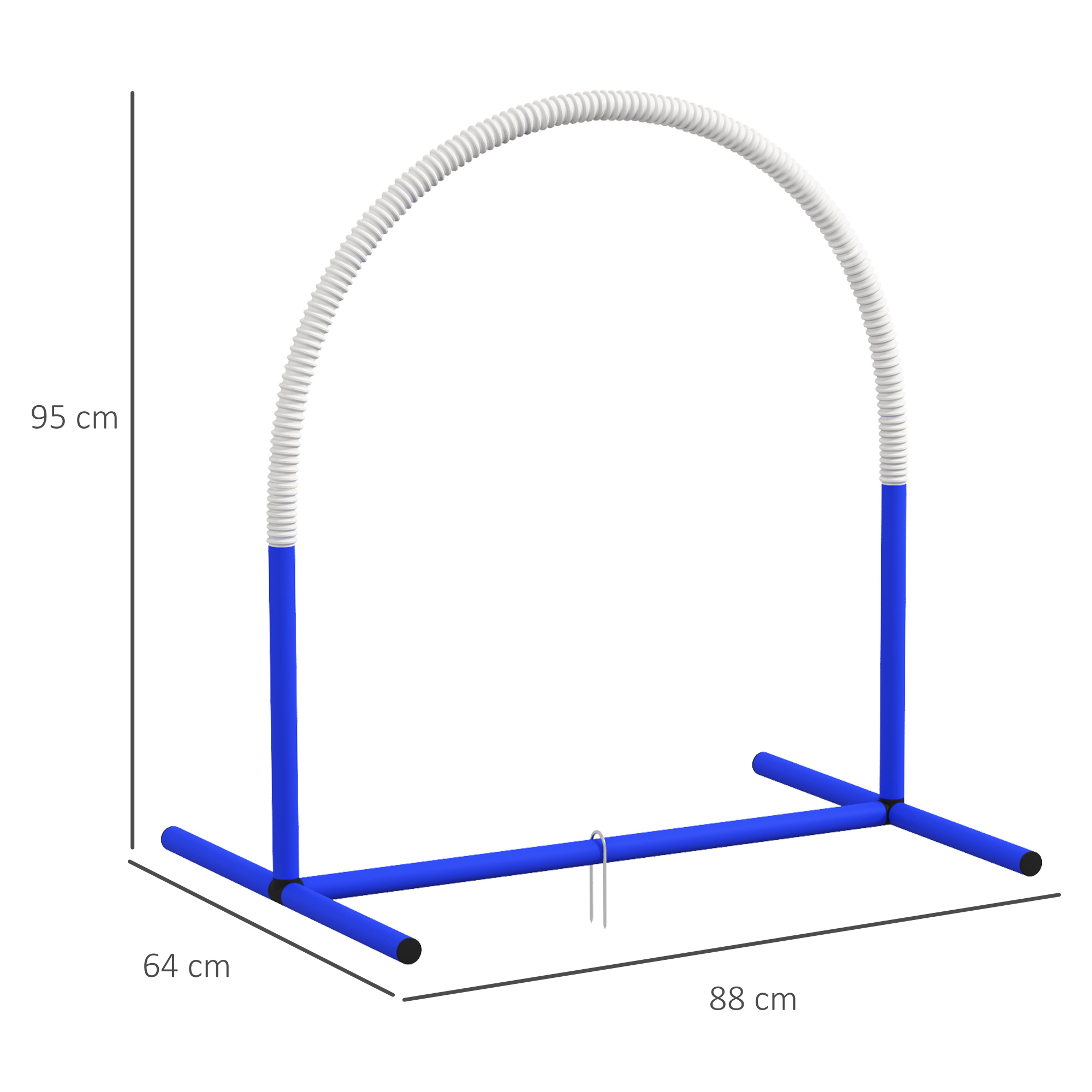 Agility-Set für Hunde, Hundetraining, 4 Bögen, für Einsteiger, mit Tragetasche, blau+weiß, 88 x 64 x 95cm