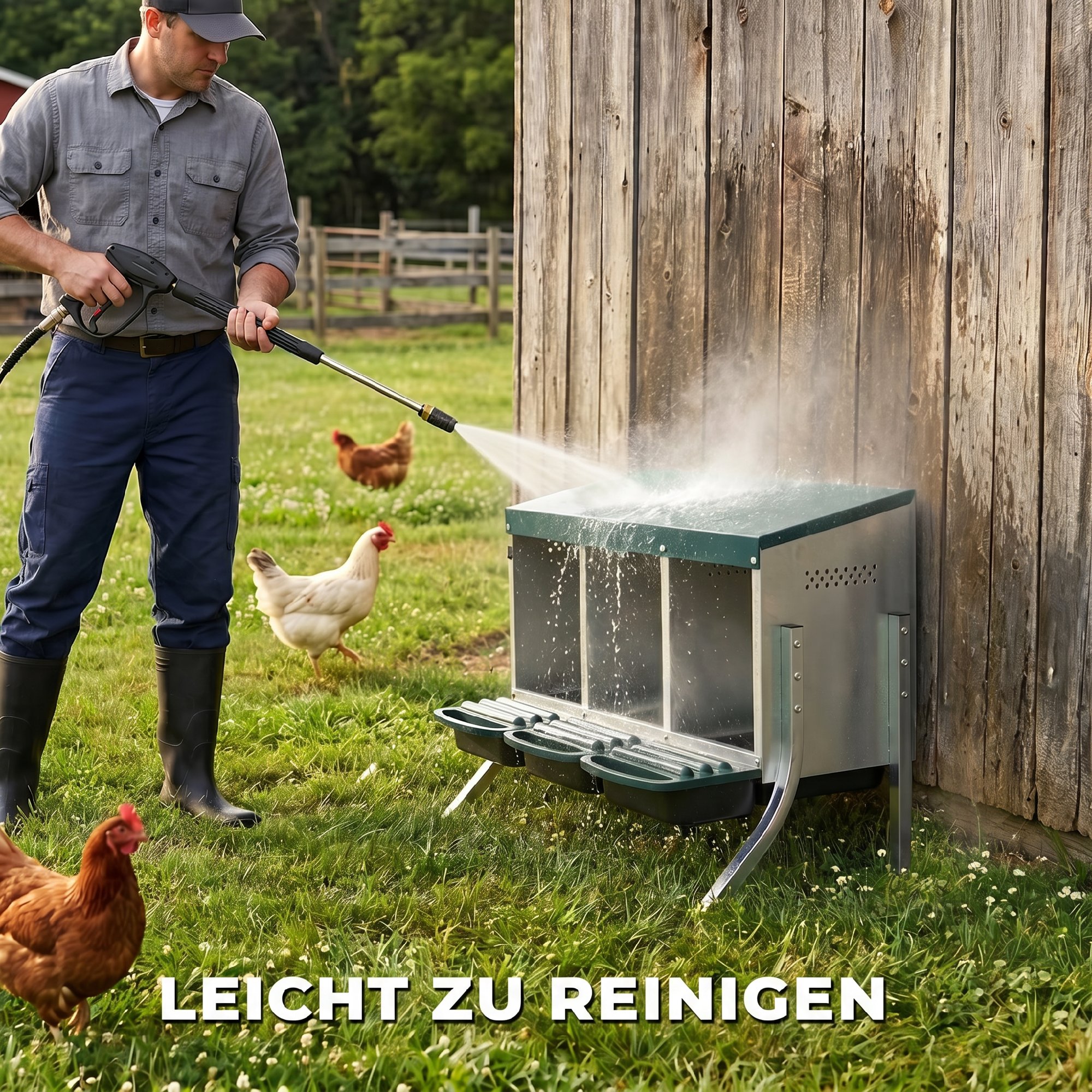 Legenest für Hühner, Abrollnest mit Belüftungslöchern, 3 Fächer, Hühnernest für 3 Hühner, 84 x 55 x 61 cm, Silber
