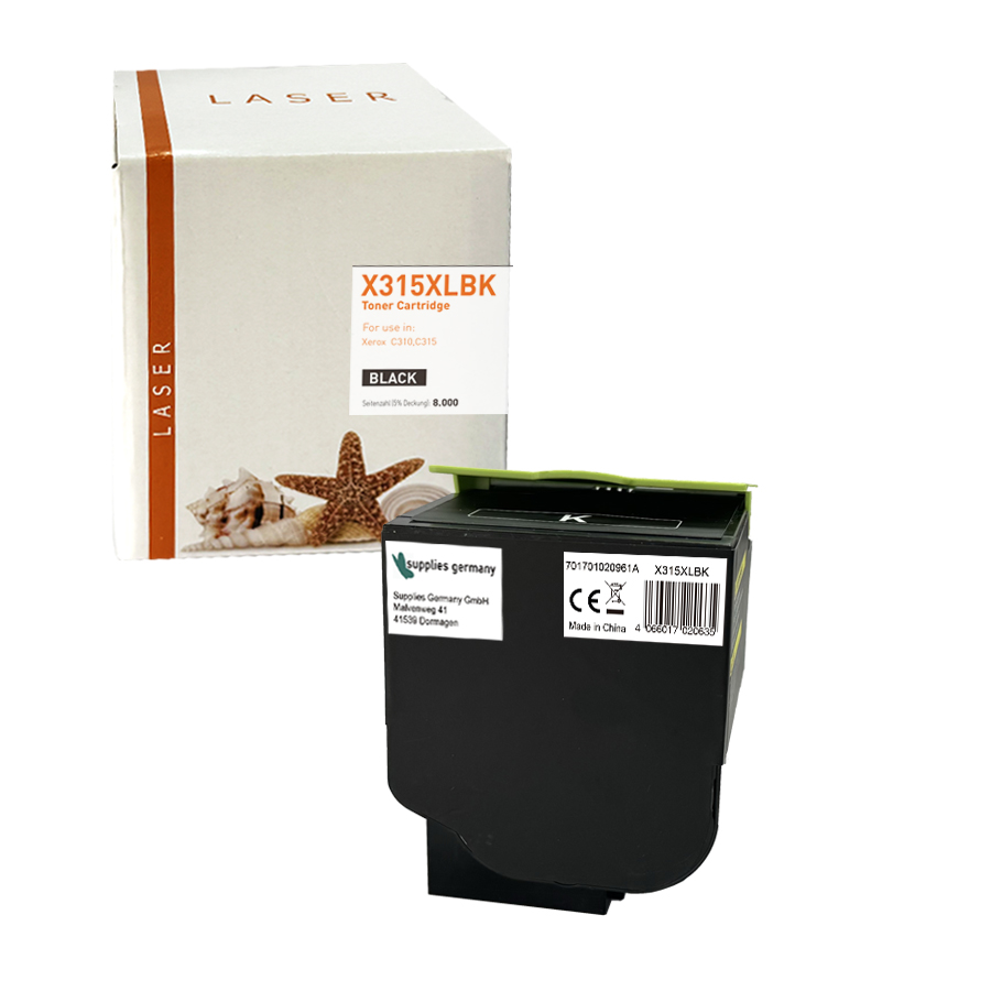 C315XLBK alternativ Toner black für Xerox / 006R04364 / 8.000 Seiten