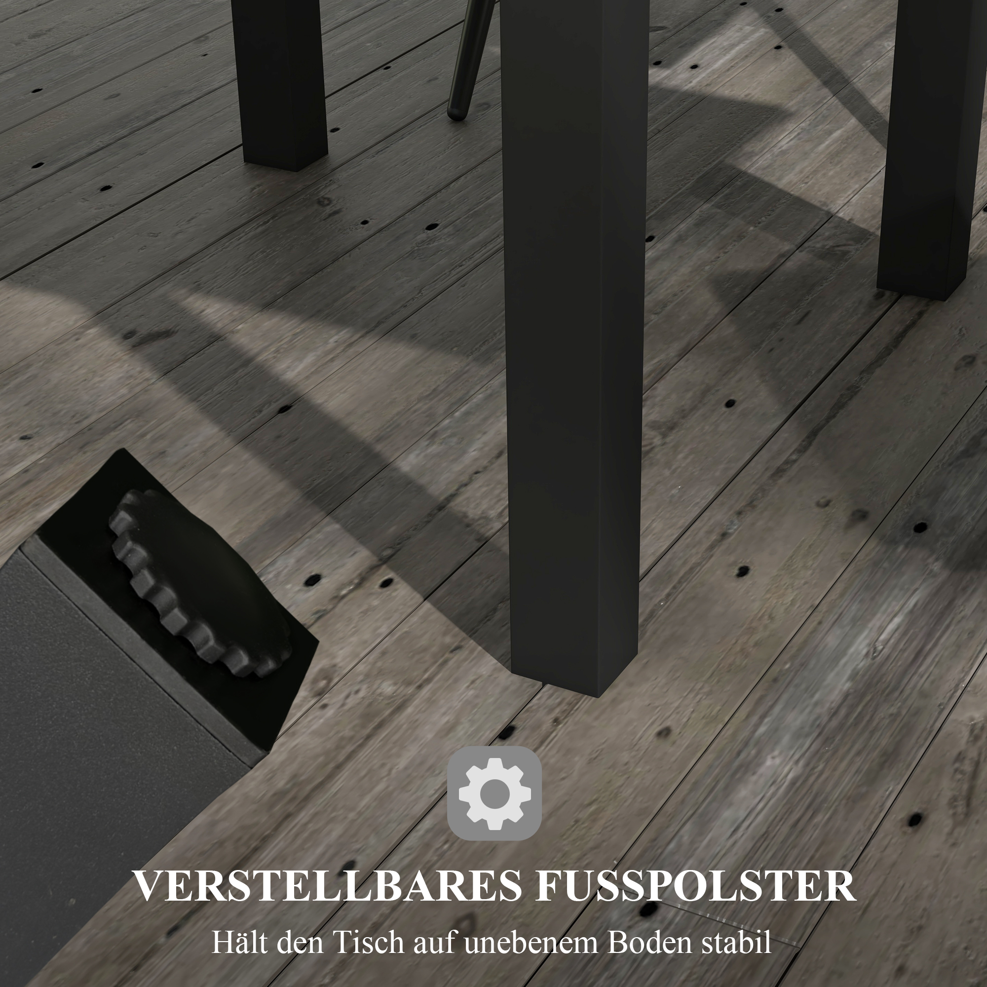 Gartentisch Outdoor-Tisch, wetterbeständig, 162 x 80 x 75 cm, Grau