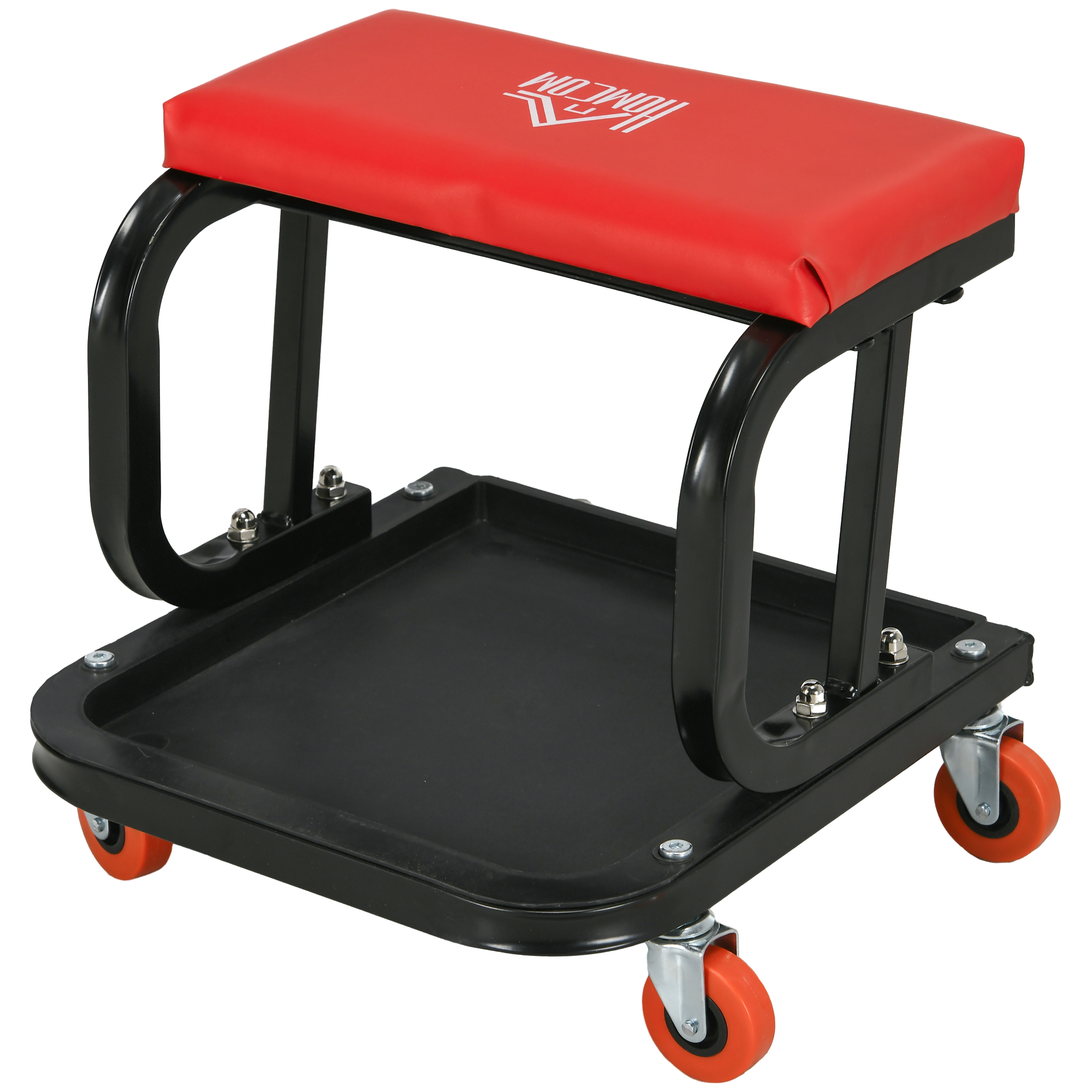 Werkstatthocker, robust & komfortabel, 38x35x37cm, Rot/Schwarz