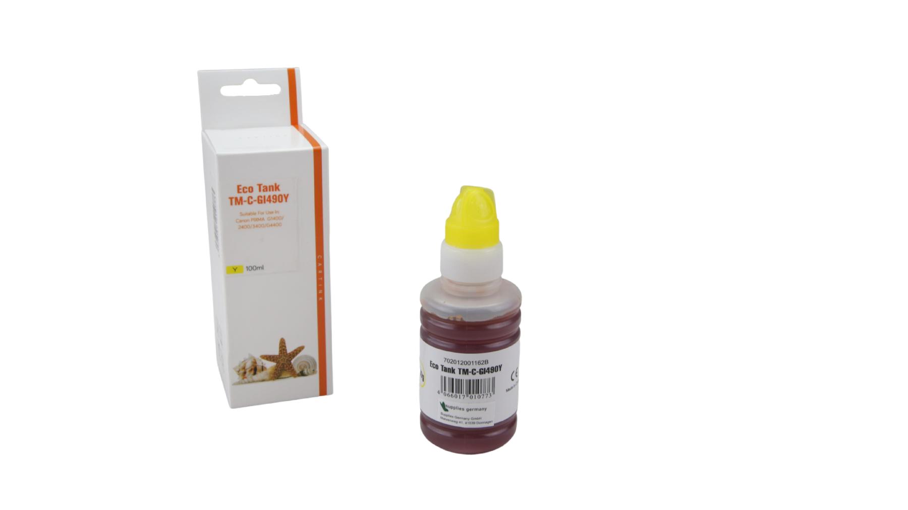 GI490Y Eco Tank Nachfüllflasche yellow für Canon / GI490Y / 100ml