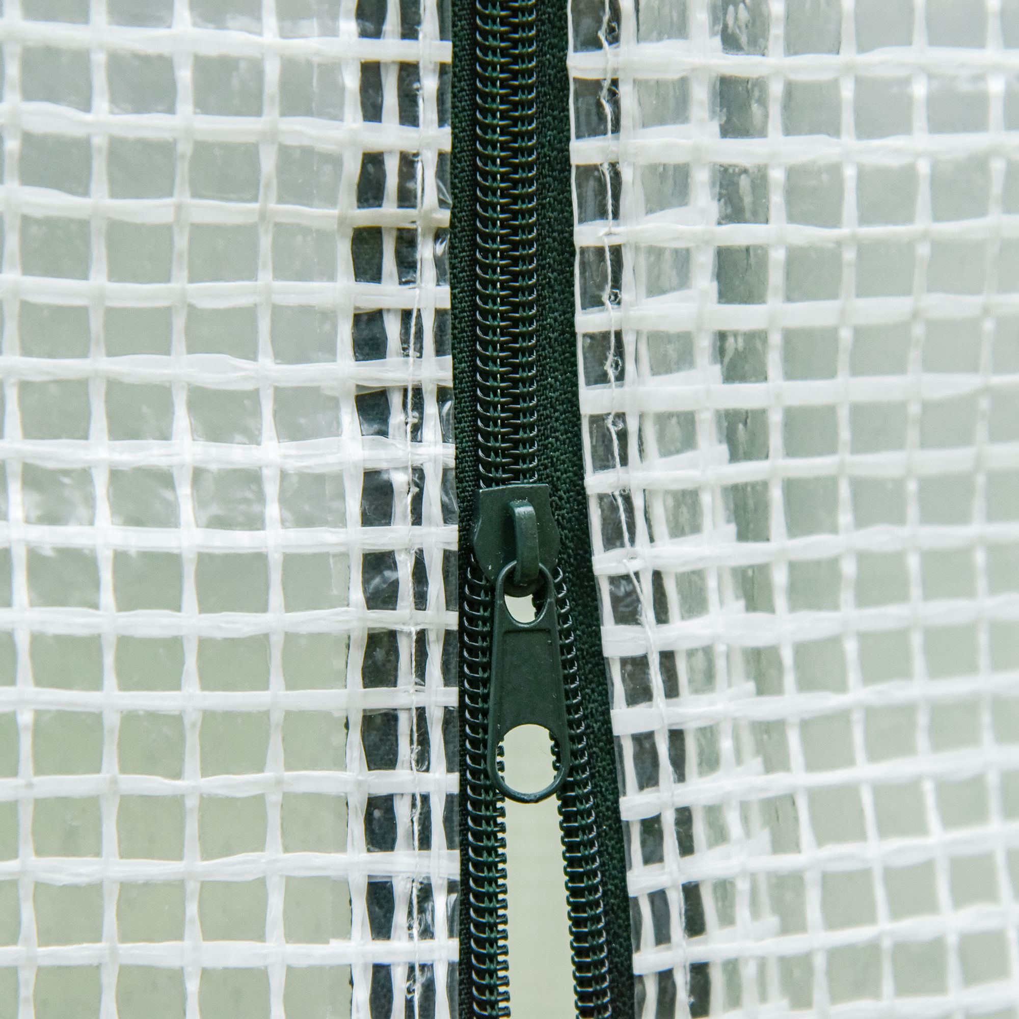 Gewächshaus mit Seitenfenster, aufrollbare Tür, winddicht, Stahlrahmen, Kunststoffplane, weiß, 200 x 76 x 168 cm