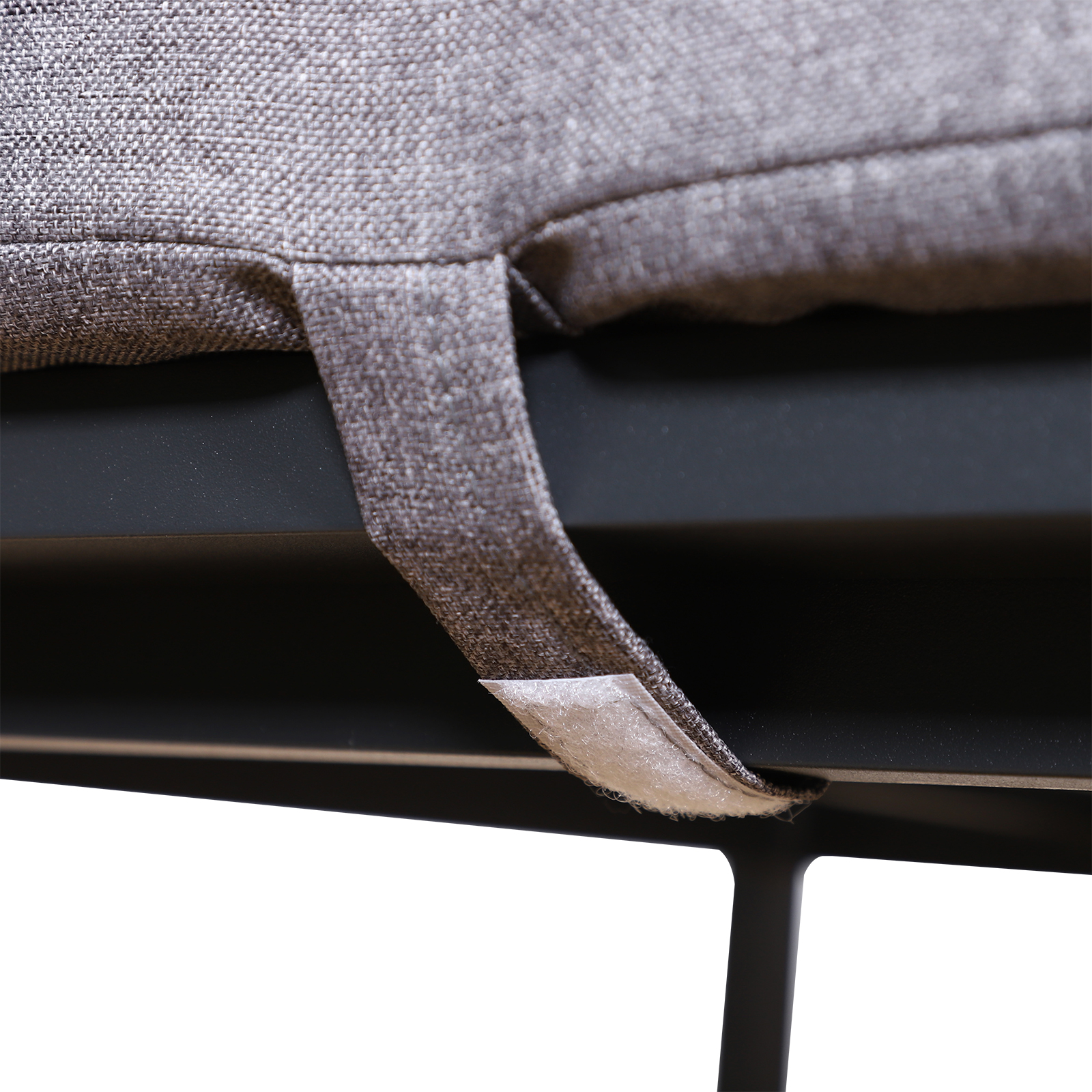 Vierteiliges Gartenmöbel Set, Sitzgruppe, Sofa mit Sitzkissen, Tisch mit Stauraum, Polyester, Grau, 138 x 69 x 63 cm