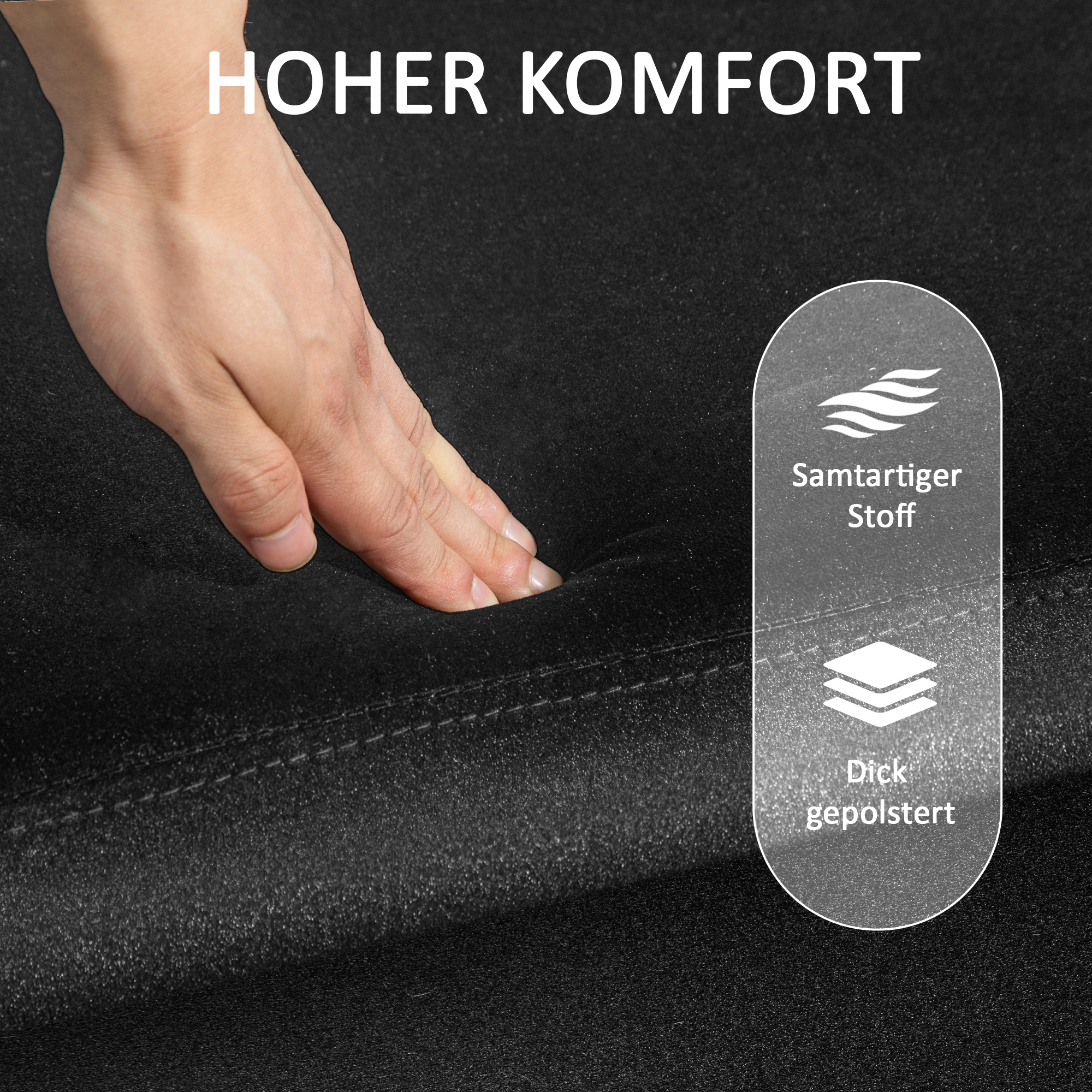 Sitzbank, Polsterbank mit Stauraum, Metall, Kautschukholz, Schaumstoff, 100 x 40 x 42 cm, Schwarz