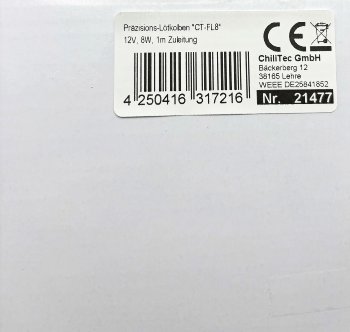 Präzisions-Lötkolben "CT-FL8", 12V, 8W, 1m Zuleitung