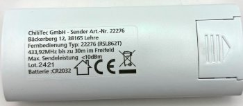 Fernbedienung für "Pilota Casa" / 433,92MHz, 12 Kanäle, Tasten EIN / AUS