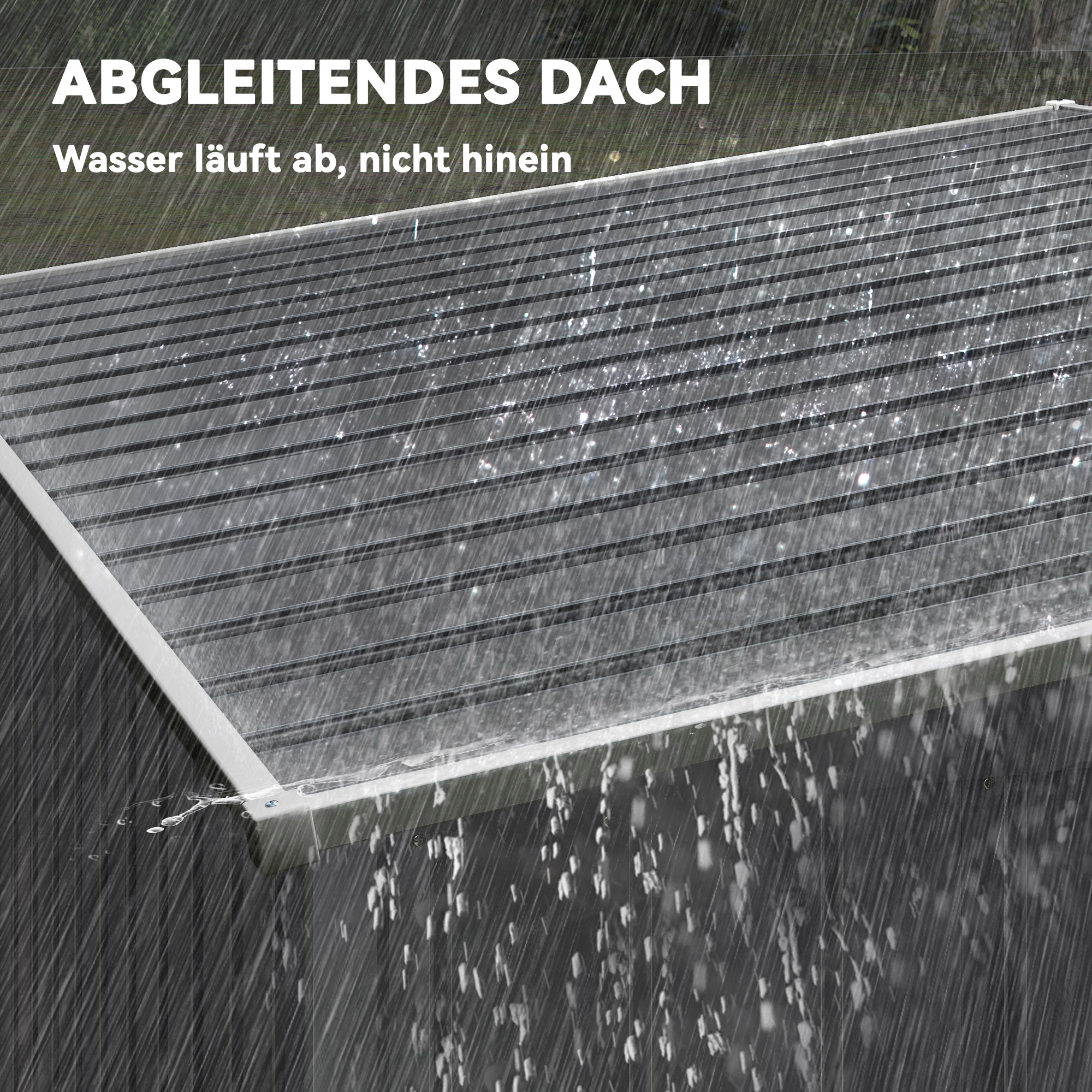 Metall Gerätehaus 2,81m² 154x206,5x181 cm Geräteschuppen mit Pultdach Fundament