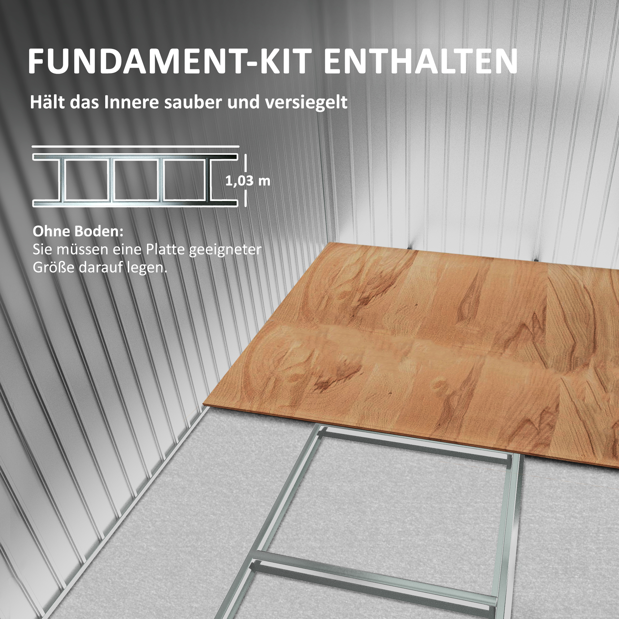 Metall Gerätehaus 6,3m³ 280x130x172cm Geräteschuppen mit Pultdach Schiebetür wetterfest Gartenhaus Outdoor Garten Schuppen Schrank für Hinterhof Außenbereich Anthrazit, Hellgrün