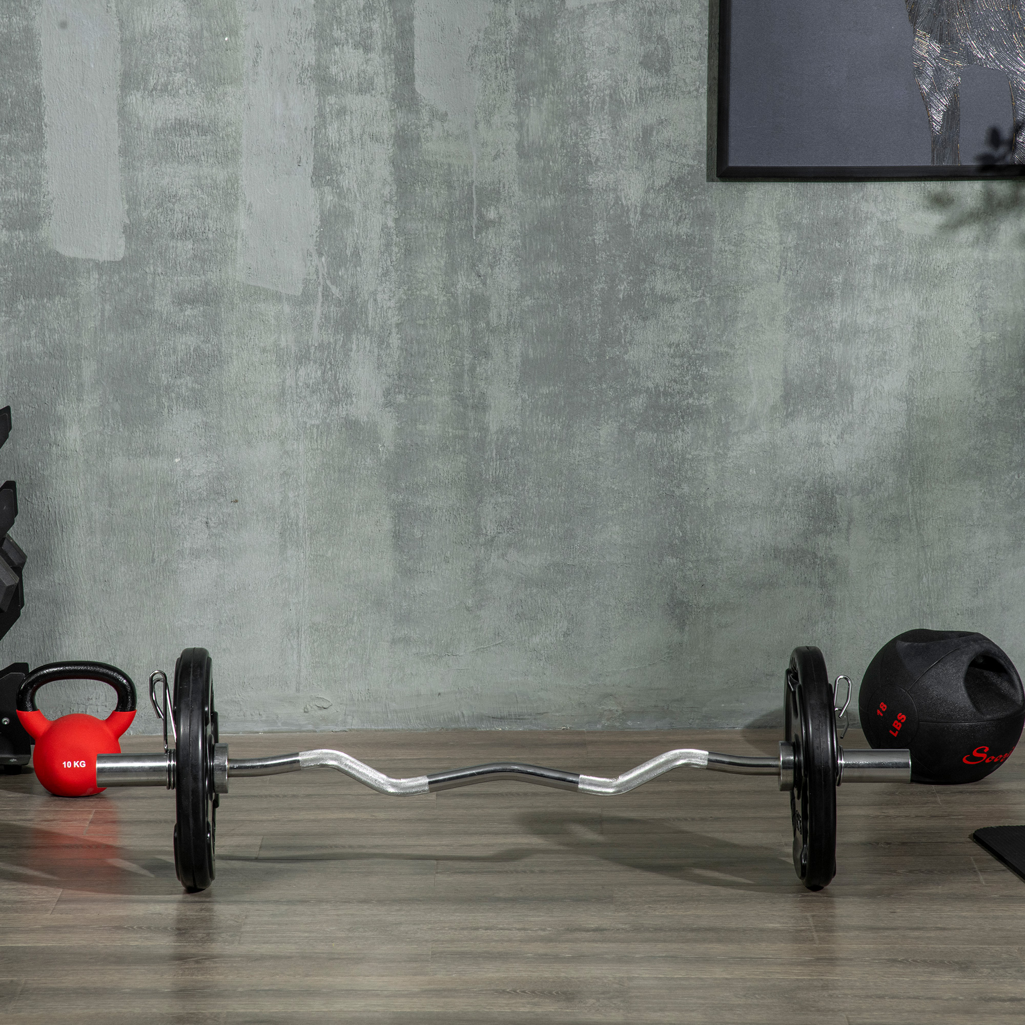 Hantelscheibe, 2er-Set, 15 kg pro Scheibe, drei Griffe, bodenschonender Gummimantel, Metall