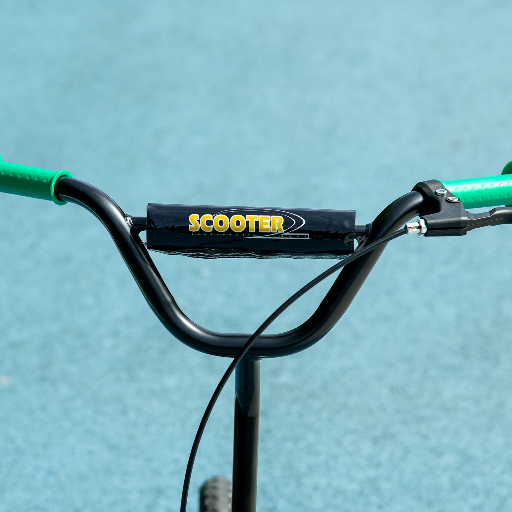 Kinderroller, höhenverstellbarer Tretroller für Kinder, mit Bremse, Ständer, 2 Räder, Stahl, Grün