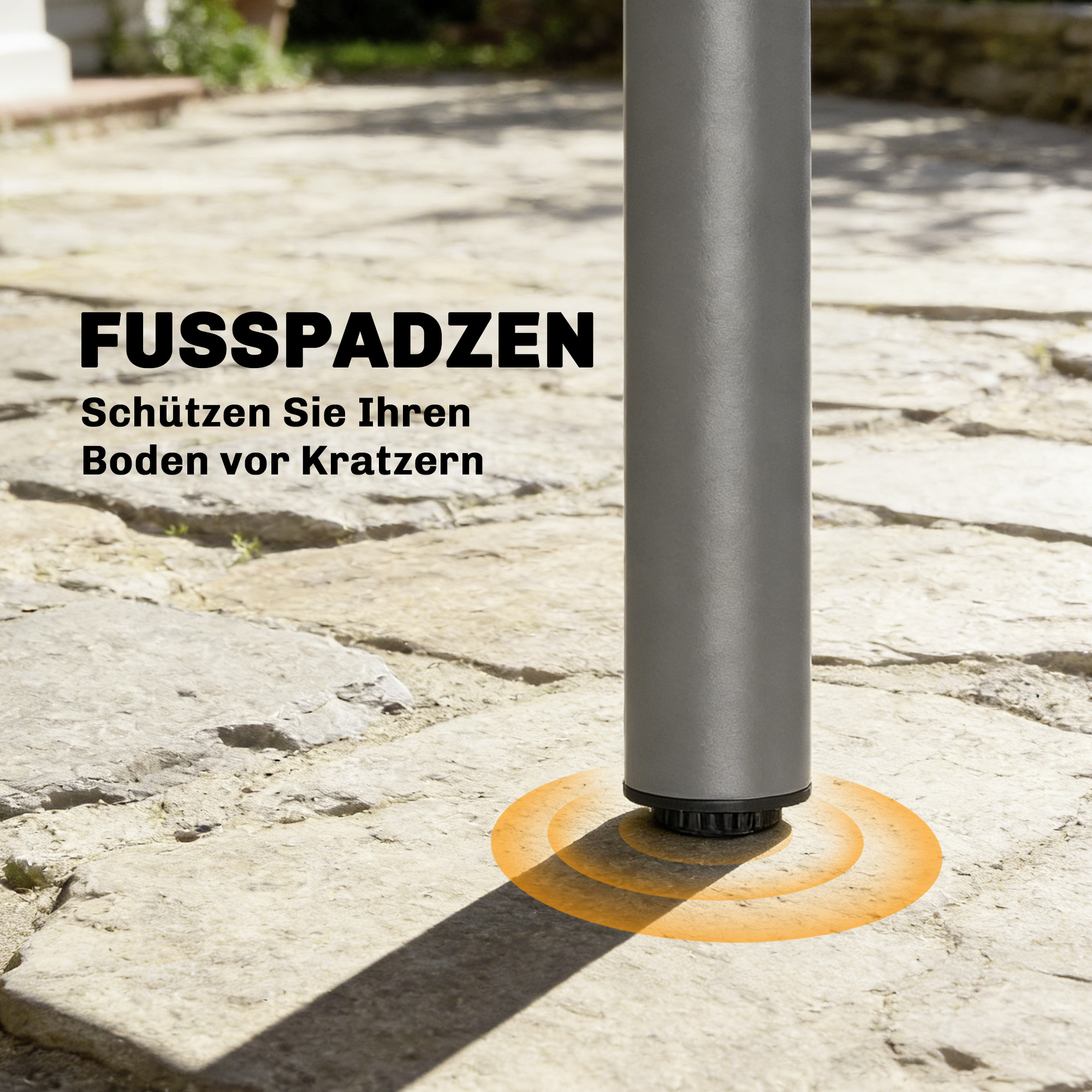 Gartentisch 165 x 80 cm für 6 Personen Esstisch mit Lamellen-Tischplatte Stahlrahmen, Rechteckig