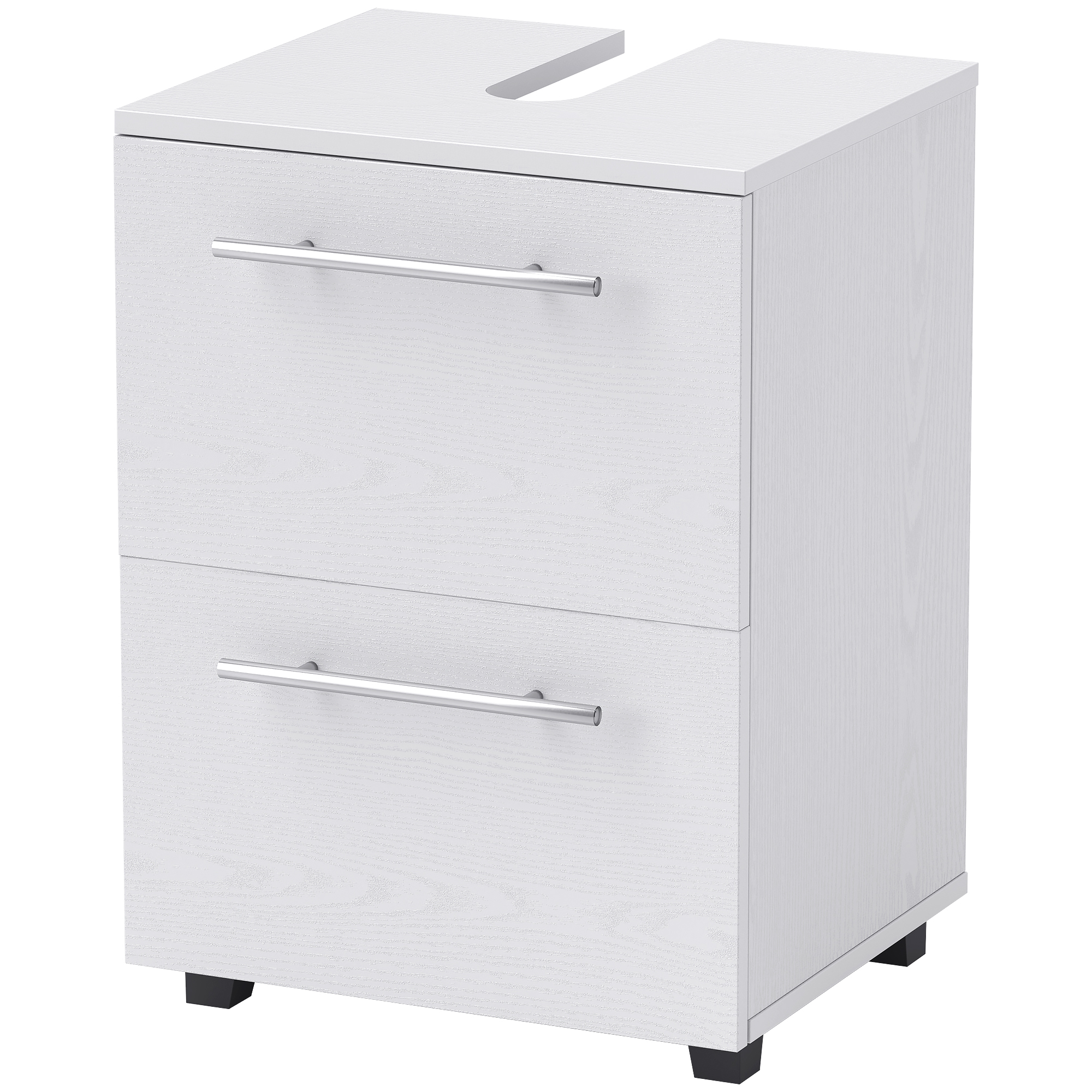 Badezimmerschrank, Waschbecken-Kommode mit Schublade, kompakt, Spanplatte, Weiß Badezimmerschrank, Waschbecken-Kommode mit Schublade, kompakt, Spanplatte, Weiß