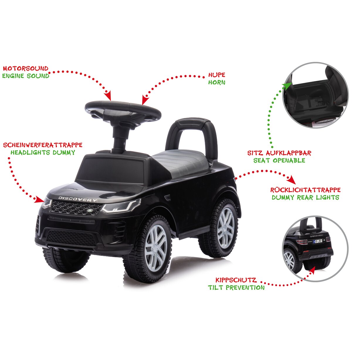 Rutscher Land Rover Discovery schwarz 2in1 Rutscher Land Rover Discovery schwarz 2in1