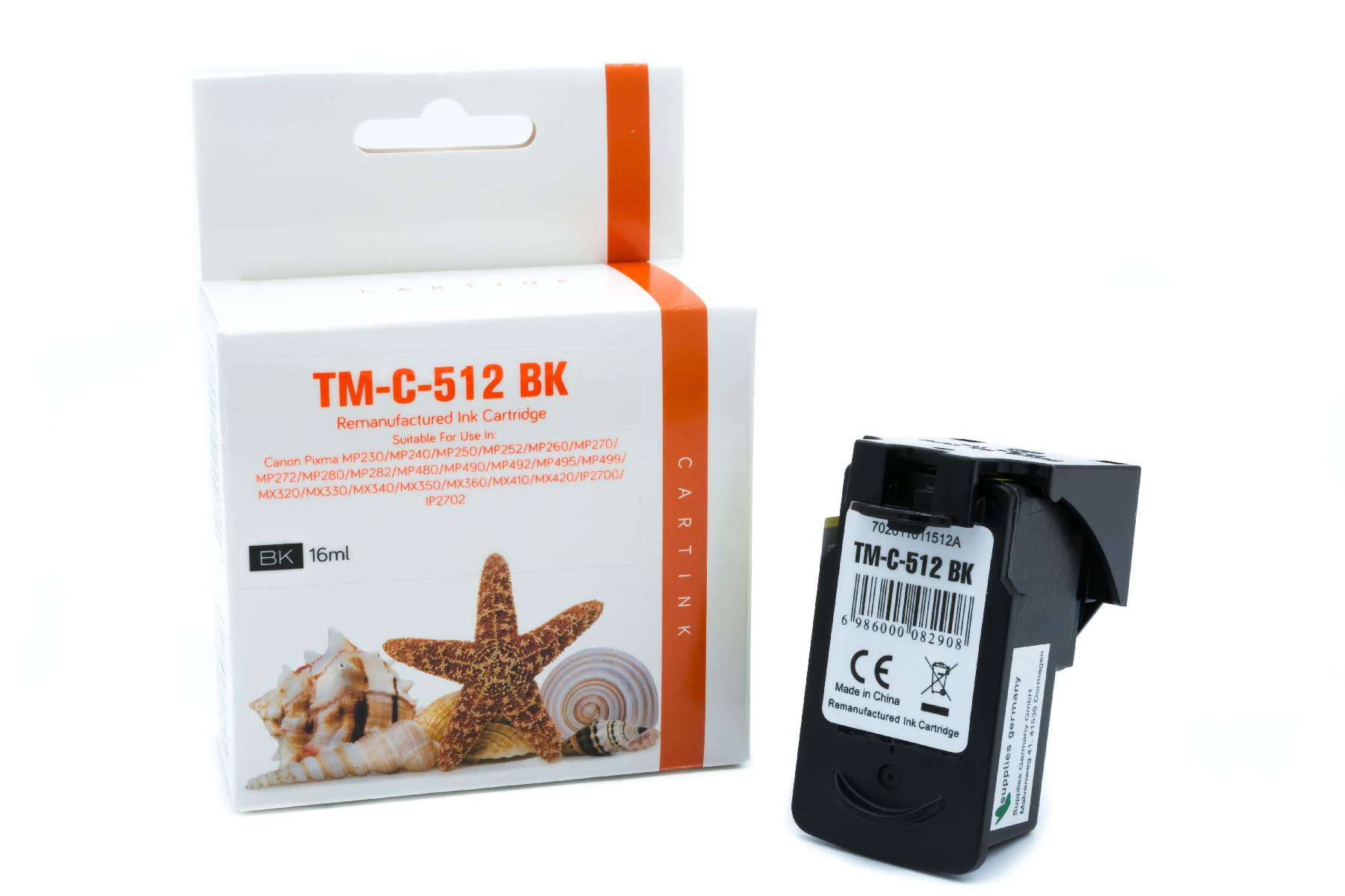 PG512 Refill Tinte schwarz für Canon / 2969B001 / 16ml