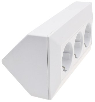 3-fach Steckdosenblock, weiß matt / 250V~/ 16A, Aufbaumontage
