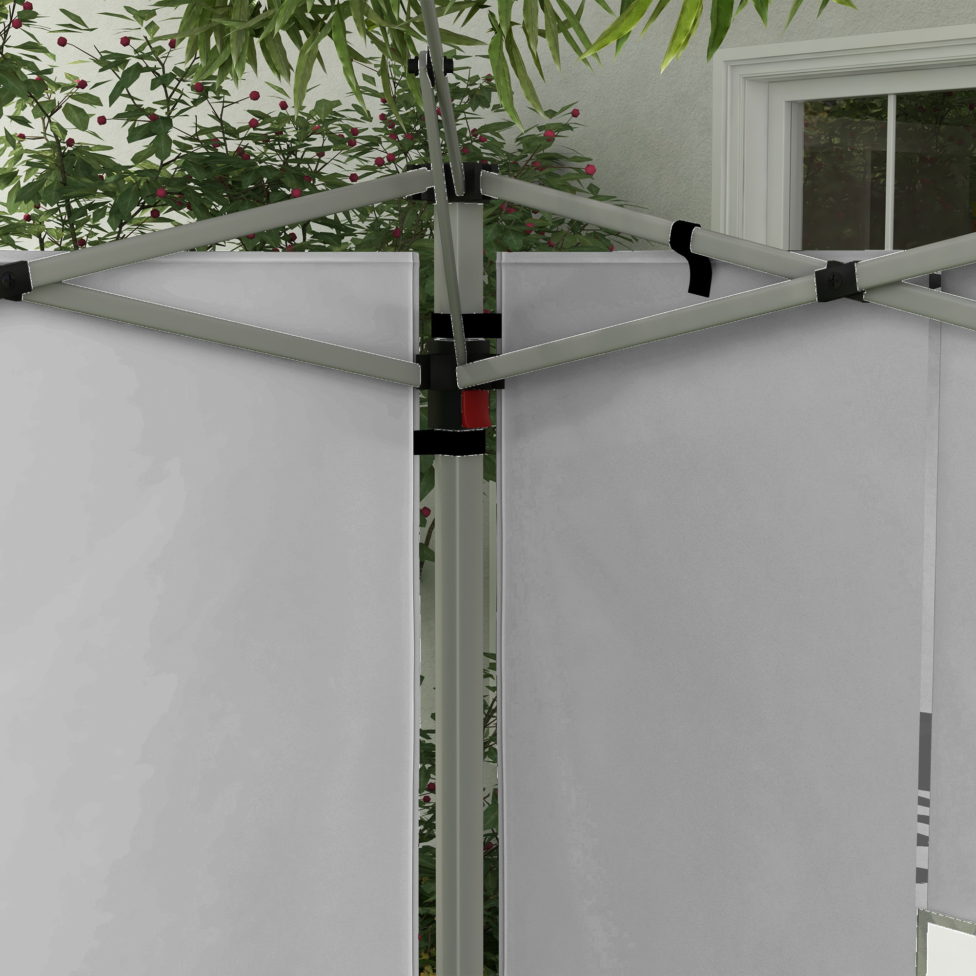2er-Set Seitenteile für Pavillon 3x3/3x4 m, Seitenwand mit Fenster, wasserdicht Hellgrau