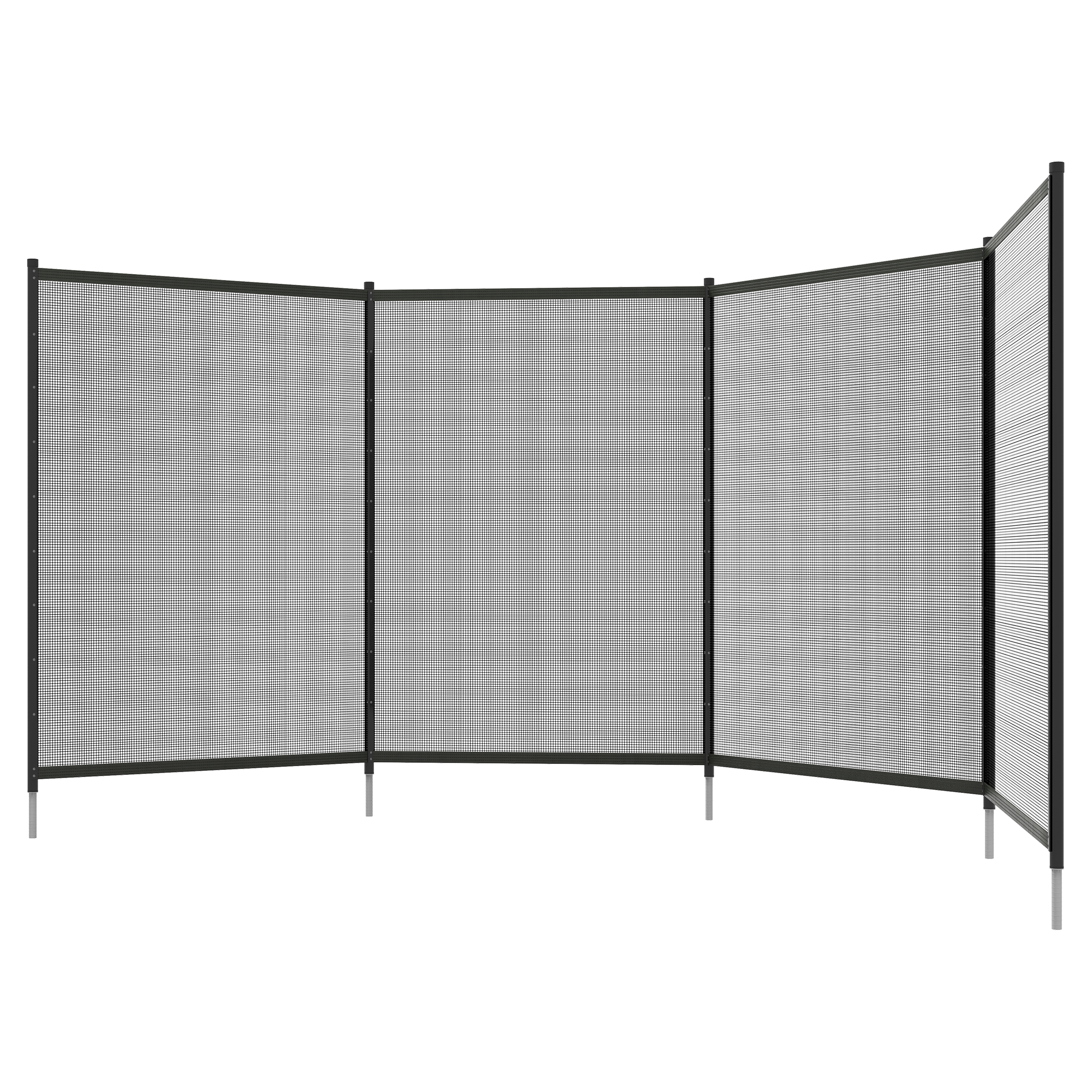 Pool Sicherheitszaun, Poolzaun für Kinder, 4-teilig, Aluminium/Texteline, 365 x 126 cm, Schwarz