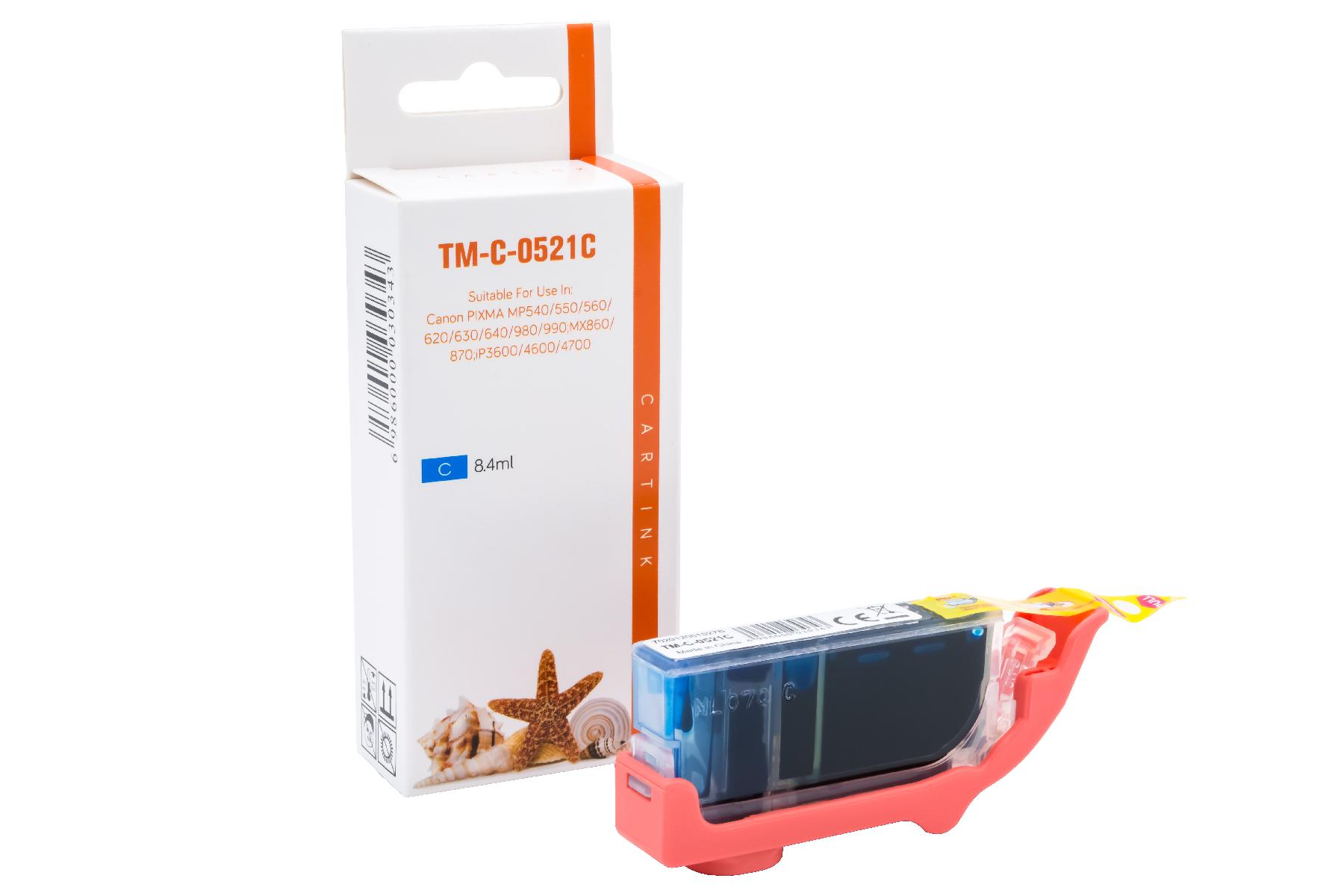 CLI521C alternativ Seestern Tinte cyan für Canon / 2934B001 / 8,4ml / mit Chip